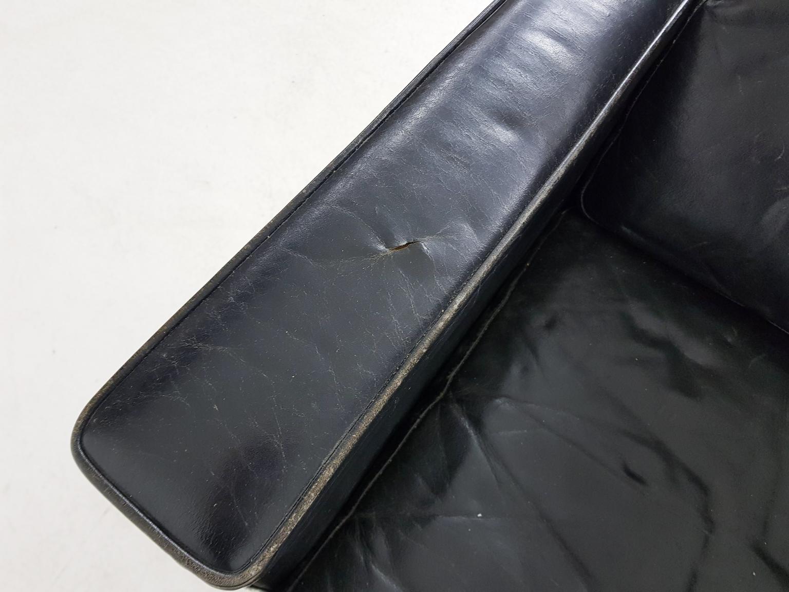 Midcentury Black Leather Sofa by Bovenkamp, The Netherlands, 1950s 3