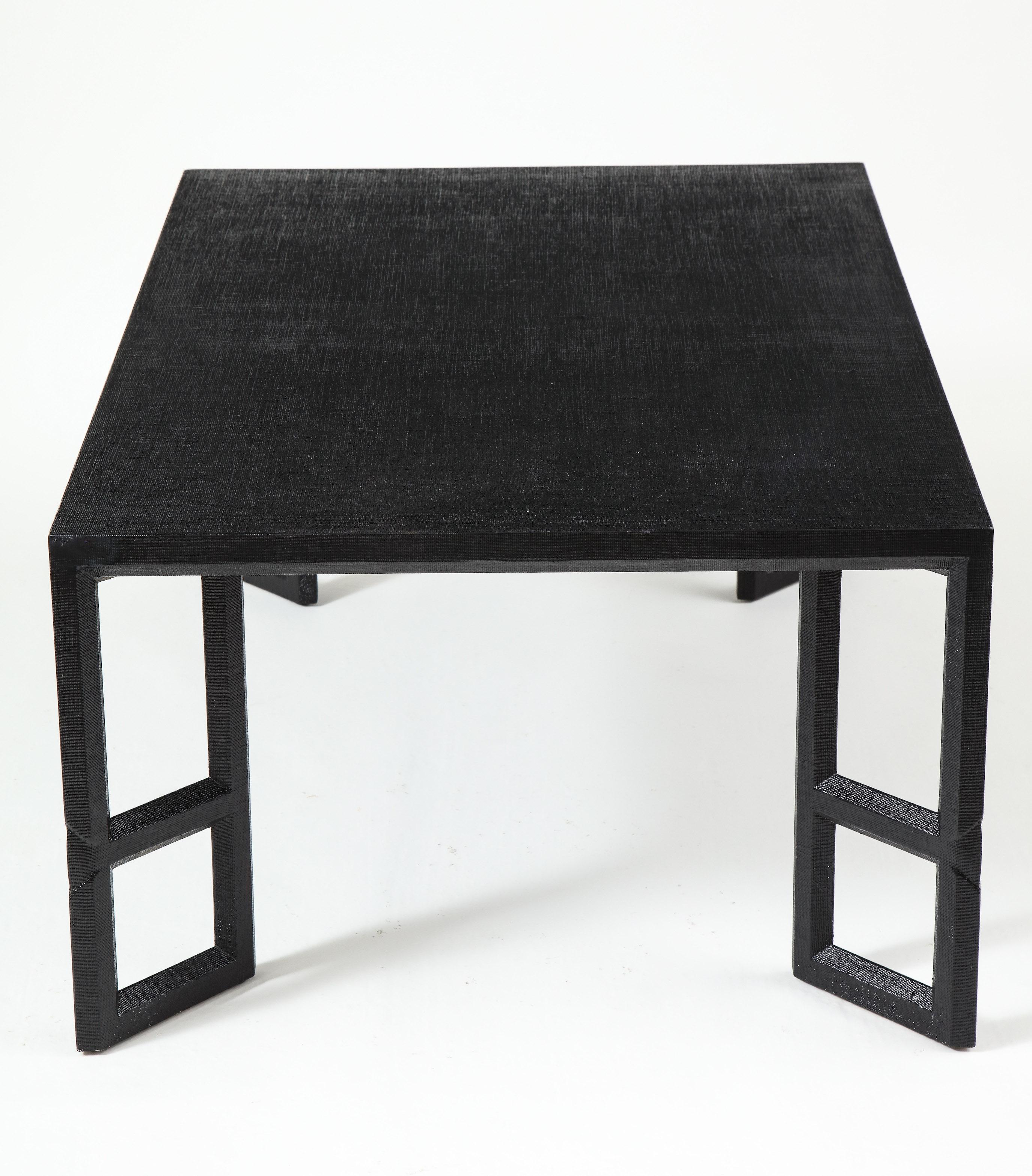 cocktail table with black linen