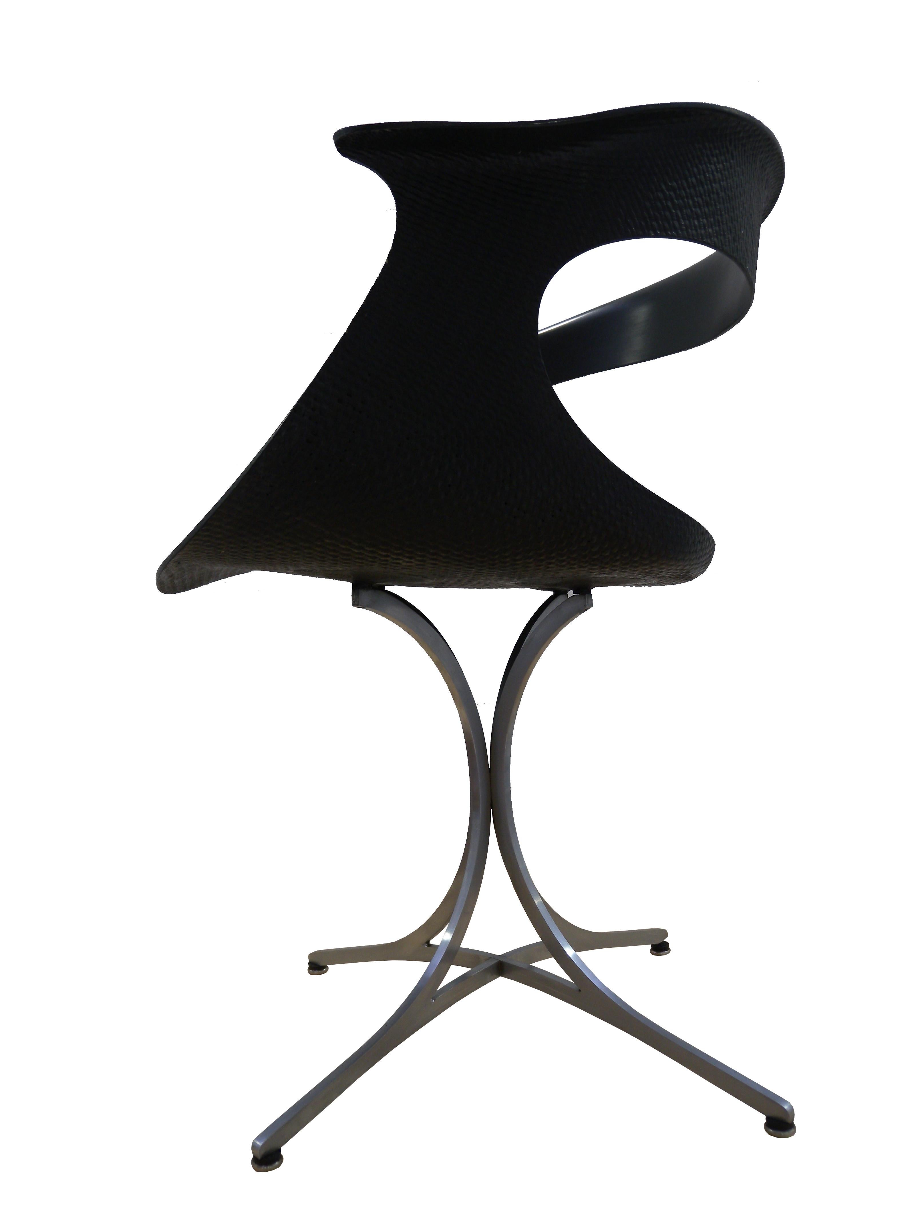 Mid-Century Modern Midcentury Black Lotus Armchair by Erwine and Estelle Laverne, 1960s US For Sale