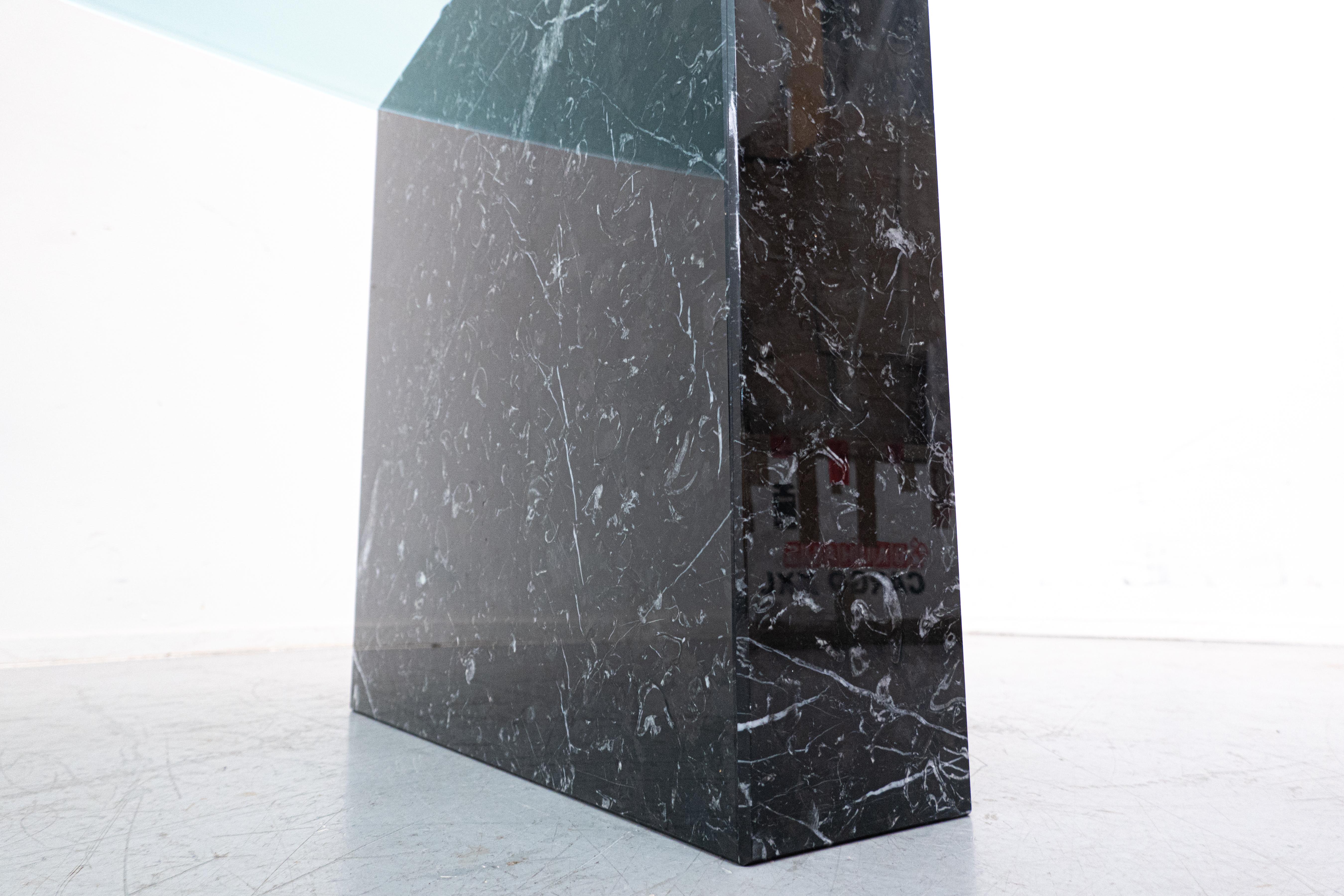 Mid-Century Black Marble and Glass Desk by Peter Draenert, Germany 1970s 4