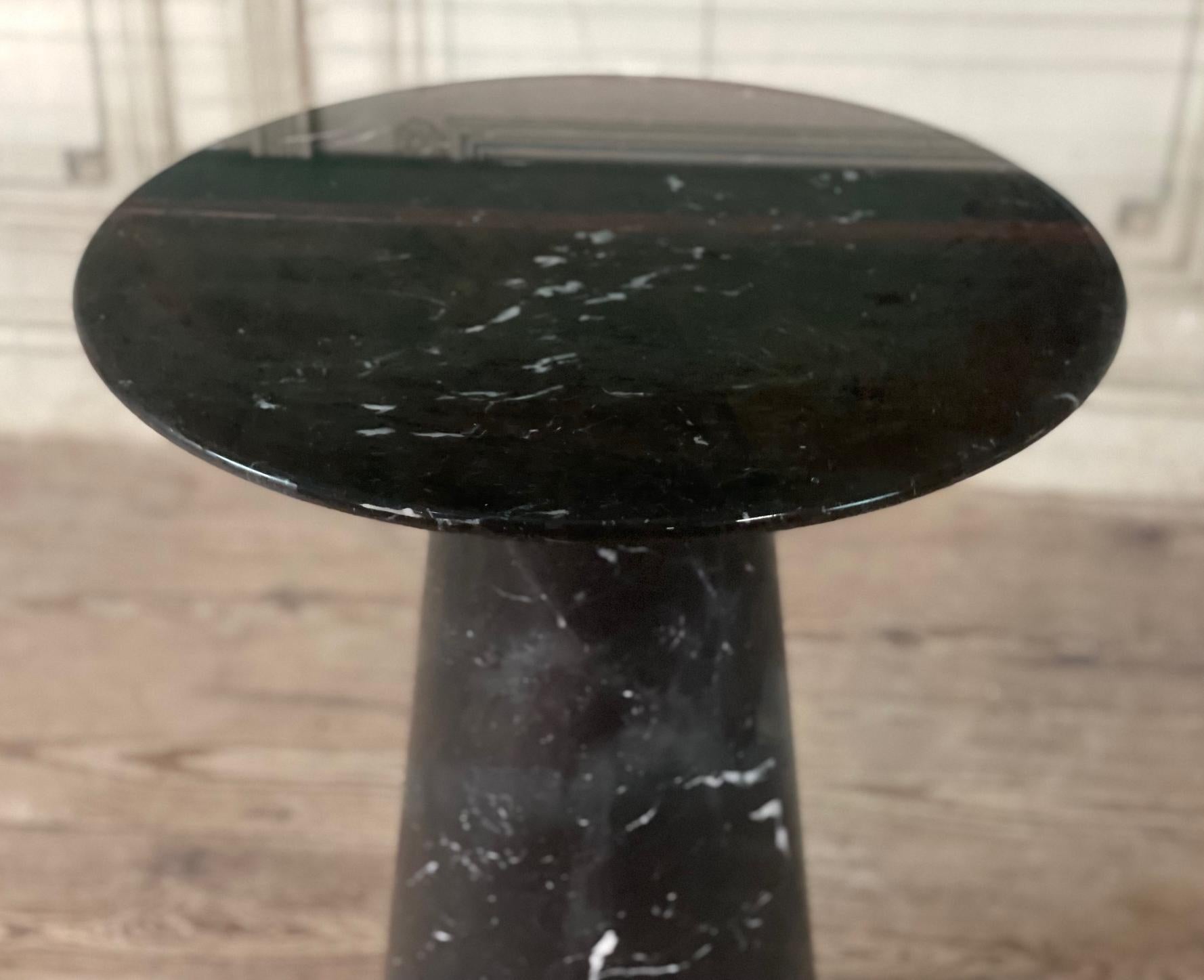 Mid-Century Black Marble Feet and Glass Top Dining Table by Angelo Mangiarotti 2