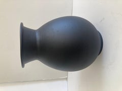 Mid Century Black Matte Glazed Porcelain Vase