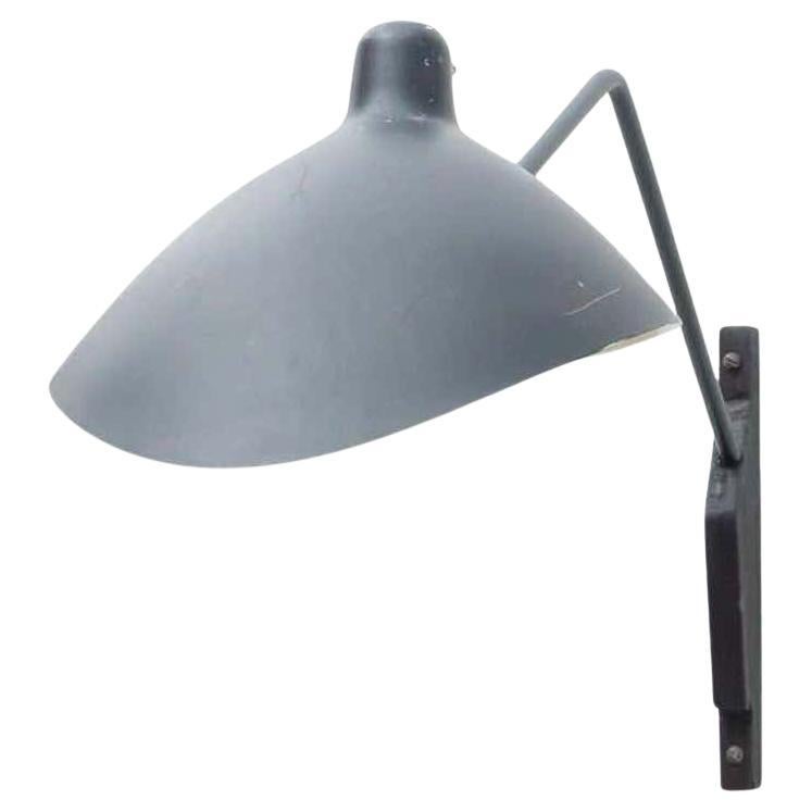 Mid-Century Black Metal Wall Lamp in the Style of Serge Mouille, circa 1950