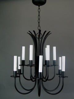 Mid Century Black Modern Chandelier