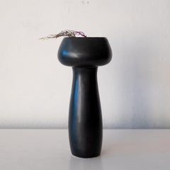 Mid-Century Black Modernist Ikebana Vase, Japan