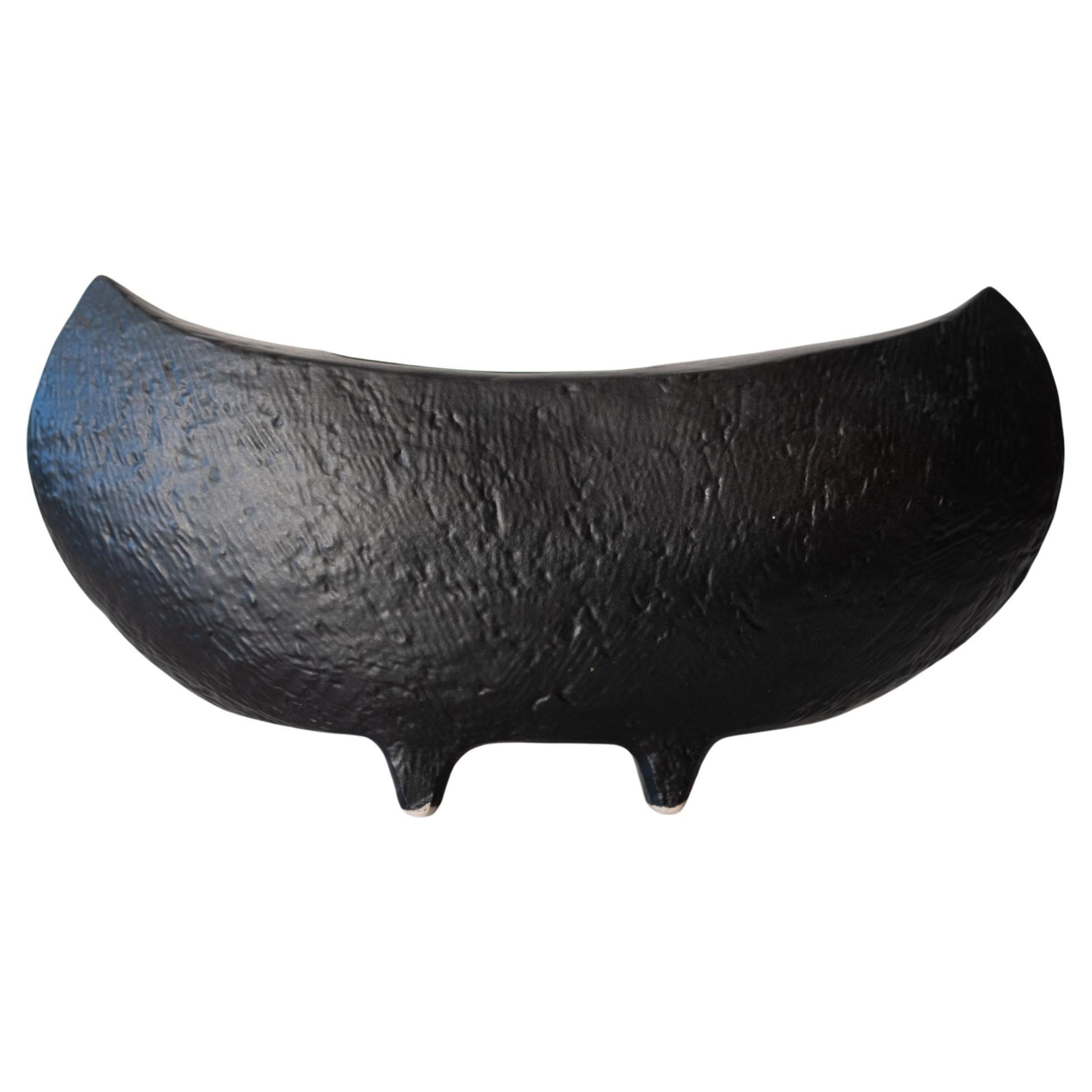 Mid-Century Black Modernist Ikebana Vase, Japan