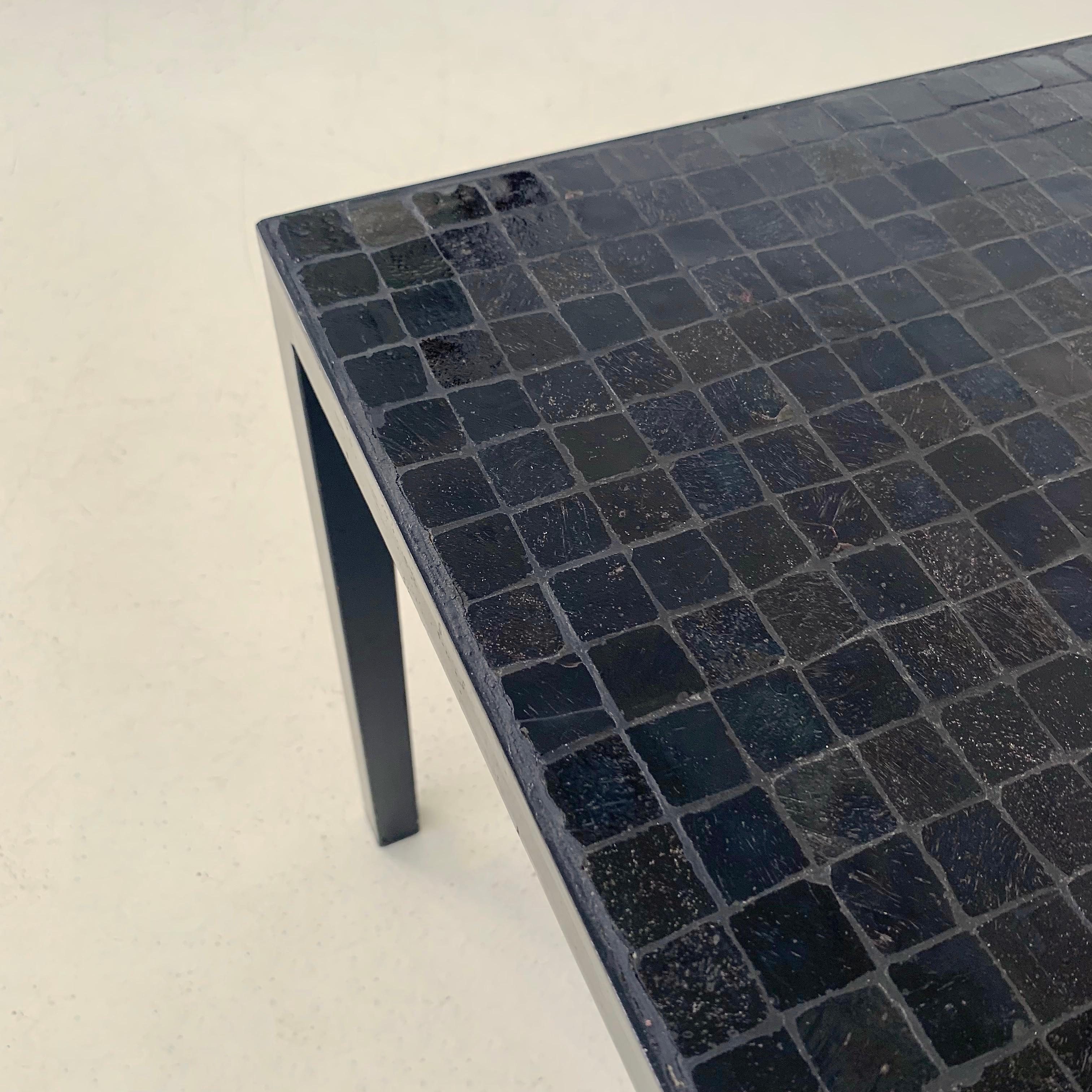 Black Mosaic Coffee Table by Berthold Muller, circa 1960, Germany. For Sale 6