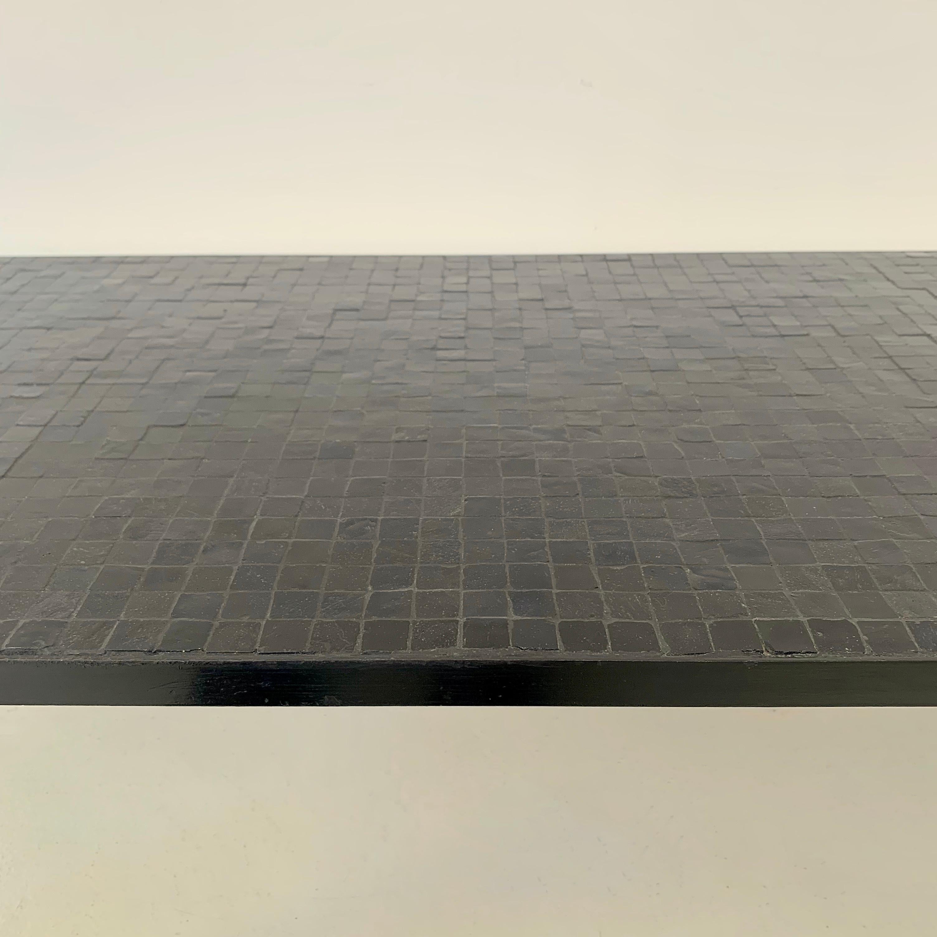 Mid-20th Century Black Mosaic Coffee Table by Berthold Muller, circa 1960, Germany. For Sale