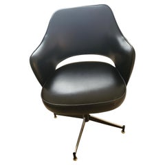 Used Mid Century Black Overman Swivel Office Chair