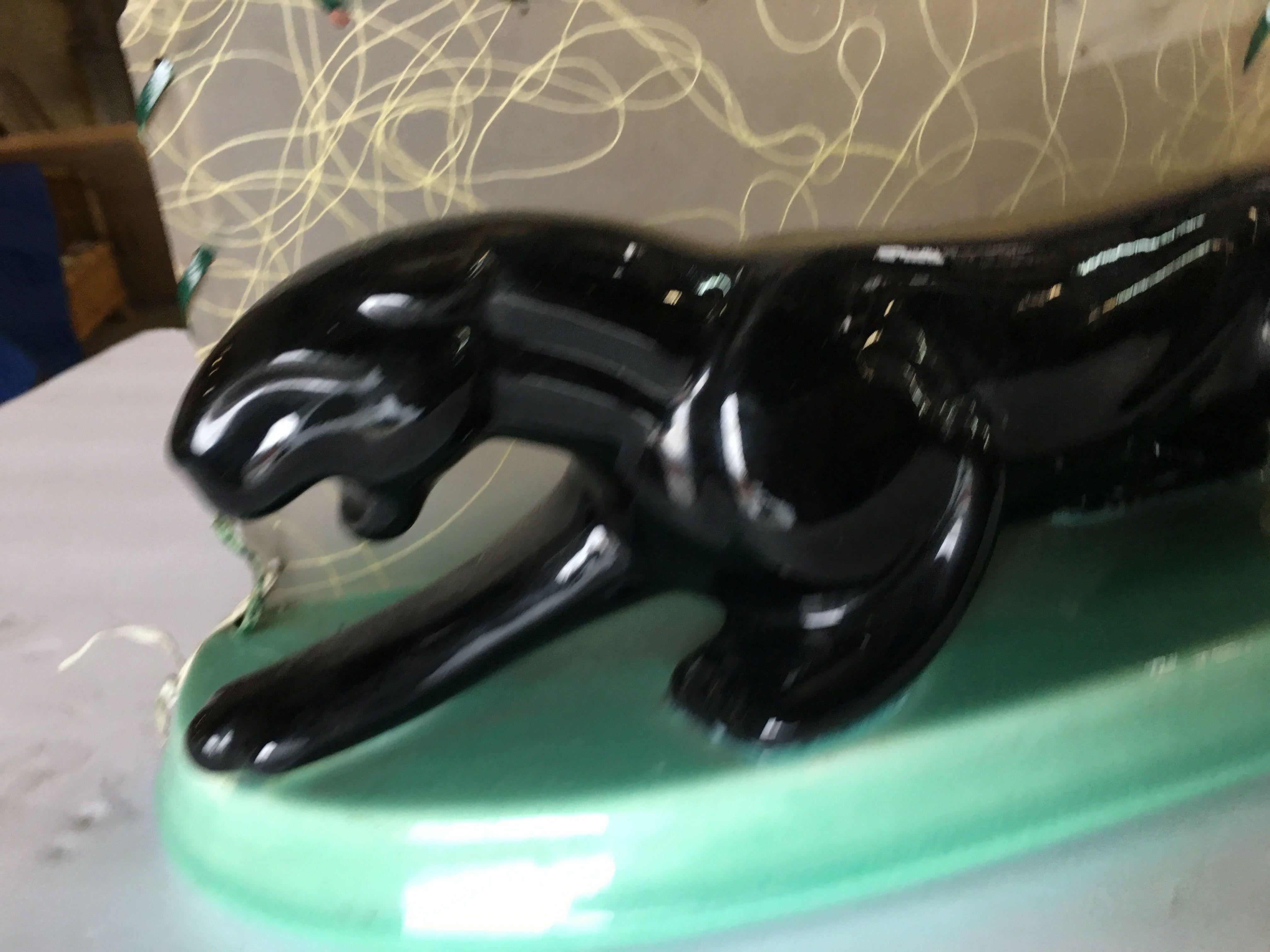 ceramic panther lamp