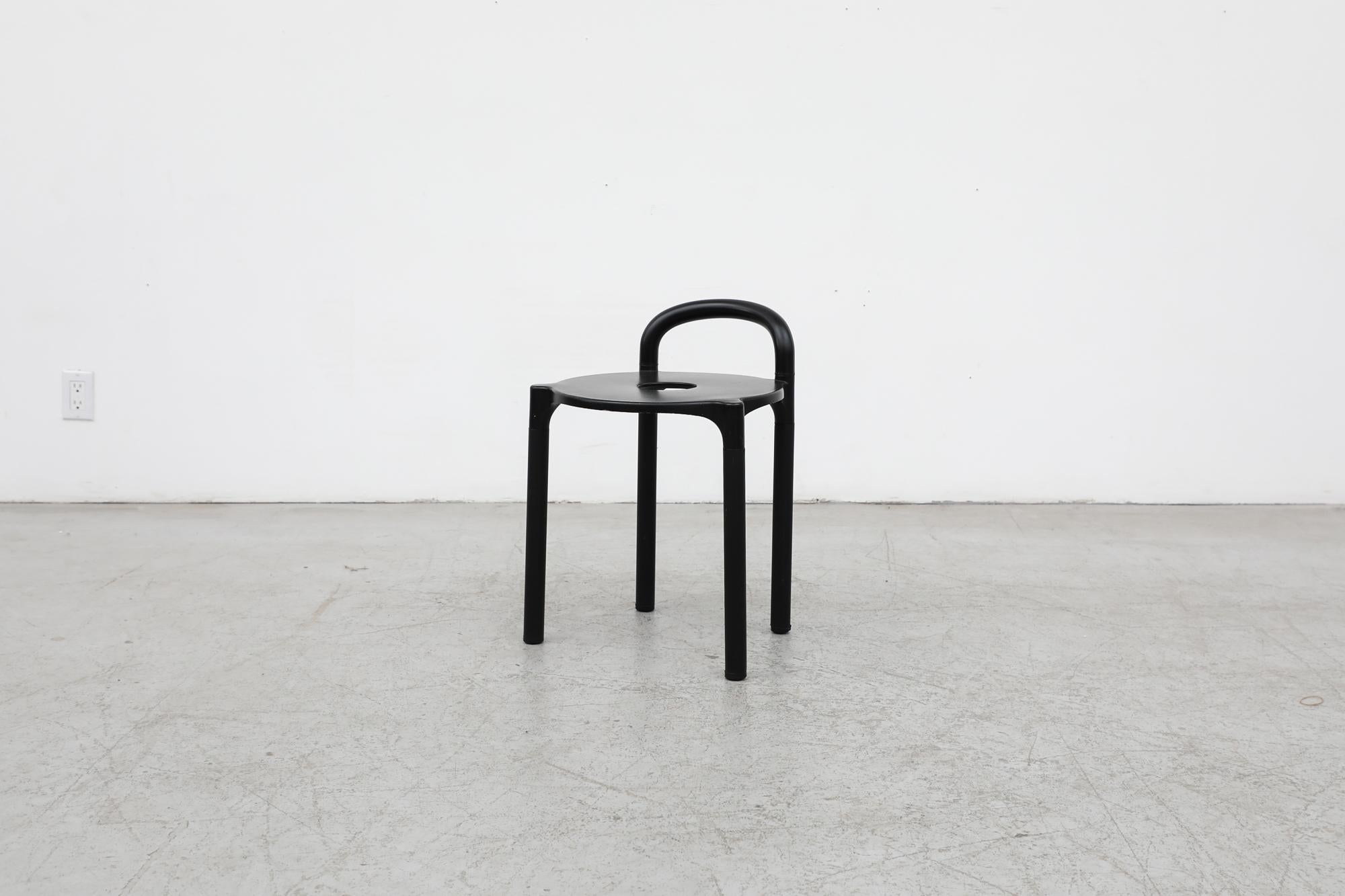 Mid-Century Modern Mid Century Black Polo Chair by Anna Castelli for Kartell, 1970s