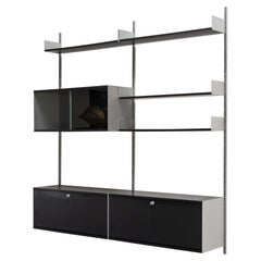 Estantería negra de mediados de siglo de Dieter Rams Vitsoe, Model 606, años 60