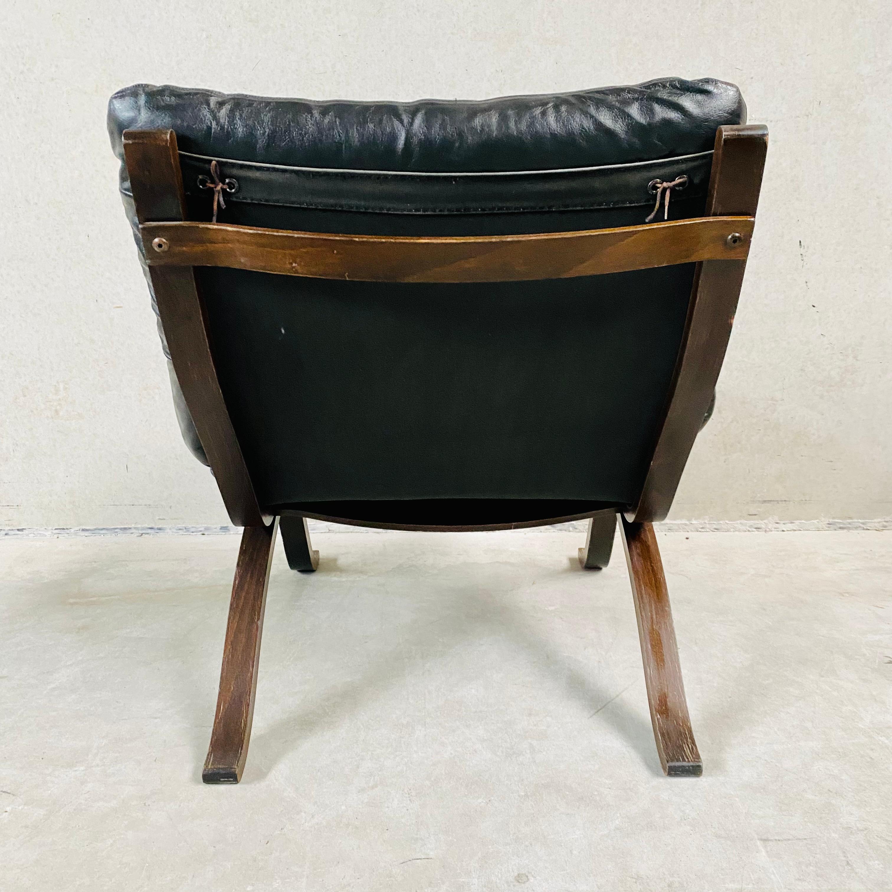 Mid-Century Modern Chaise longue Siesta noire du milieu du siècle par Ingmar Relling pour Westnofa, Norvège 196 en vente