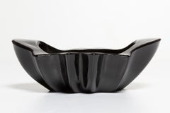 Mid Century Black Small Glass Bowl Ashtray Element, Italy, 1970s