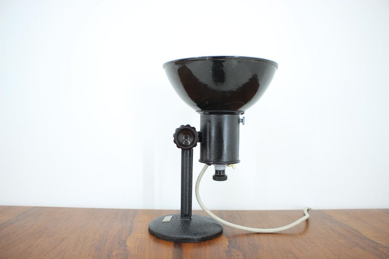 Czech Midcentury Black Table Lamp, 1970s For Sale