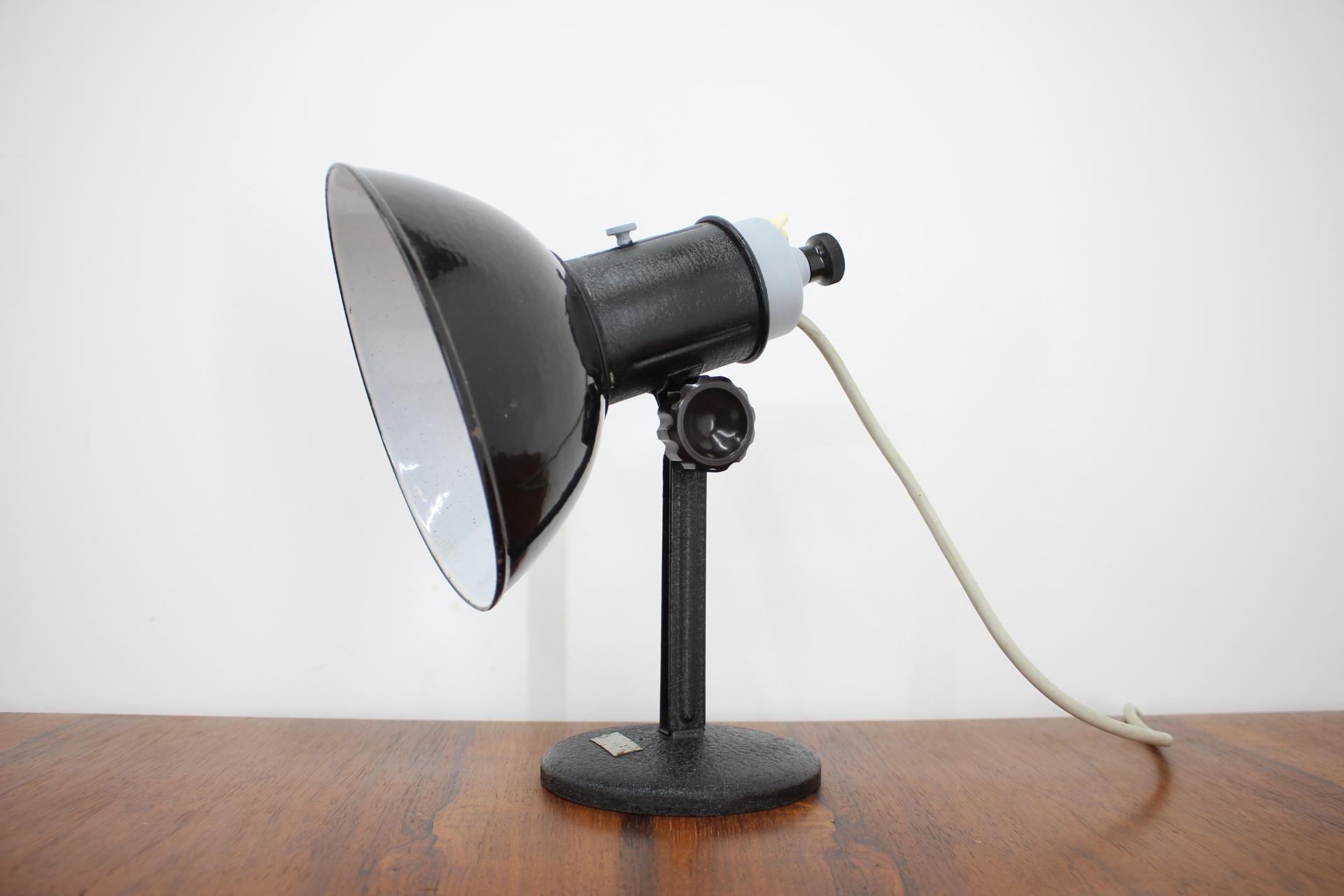 Midcentury Black Table Lamp, 1970s In Good Condition For Sale In Praha, CZ