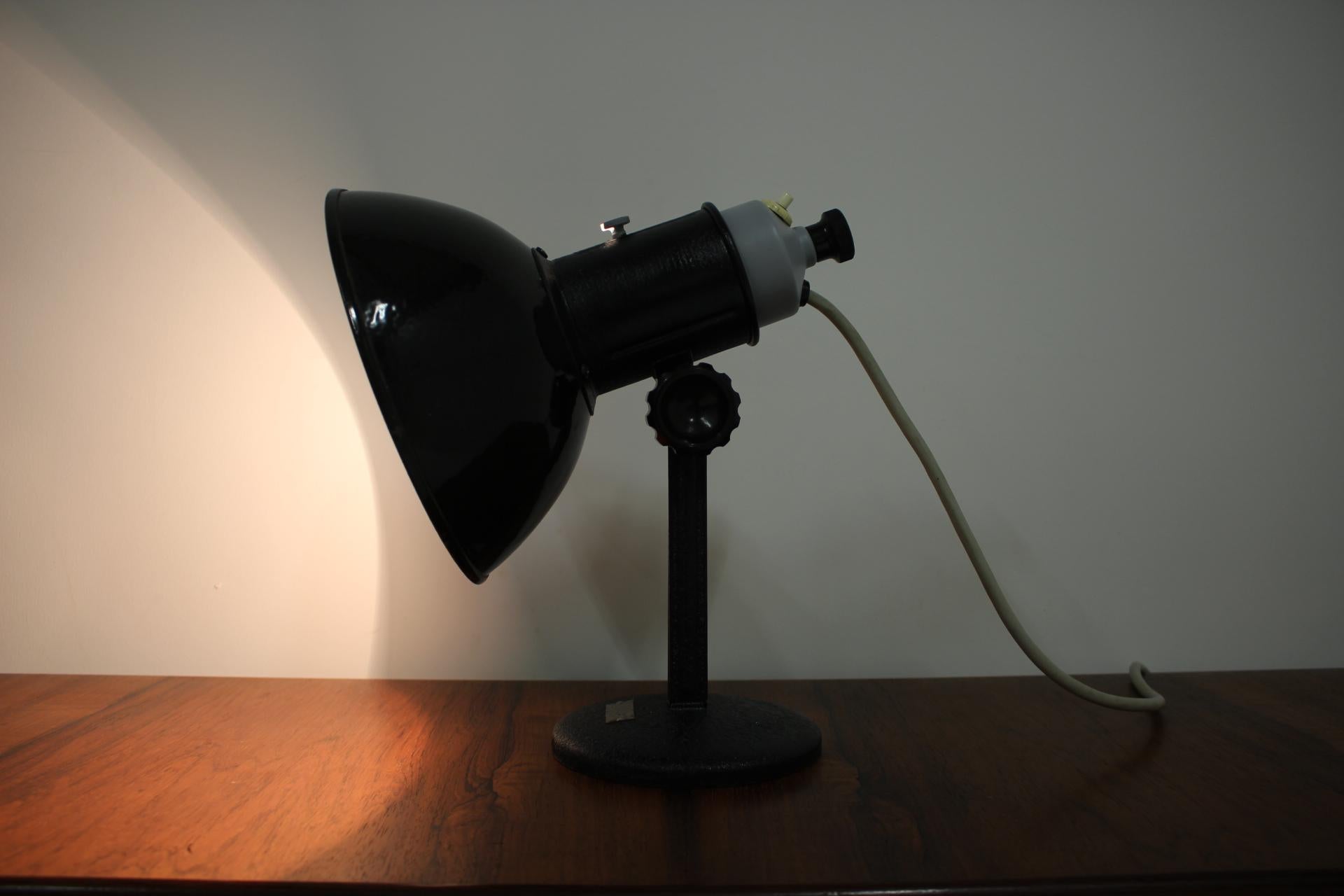 Late 20th Century Midcentury Black Table Lamp, 1970s For Sale