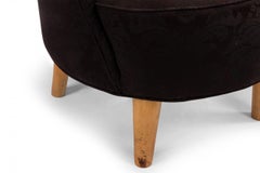 Mid-Century Black Upholstered Tub Chair