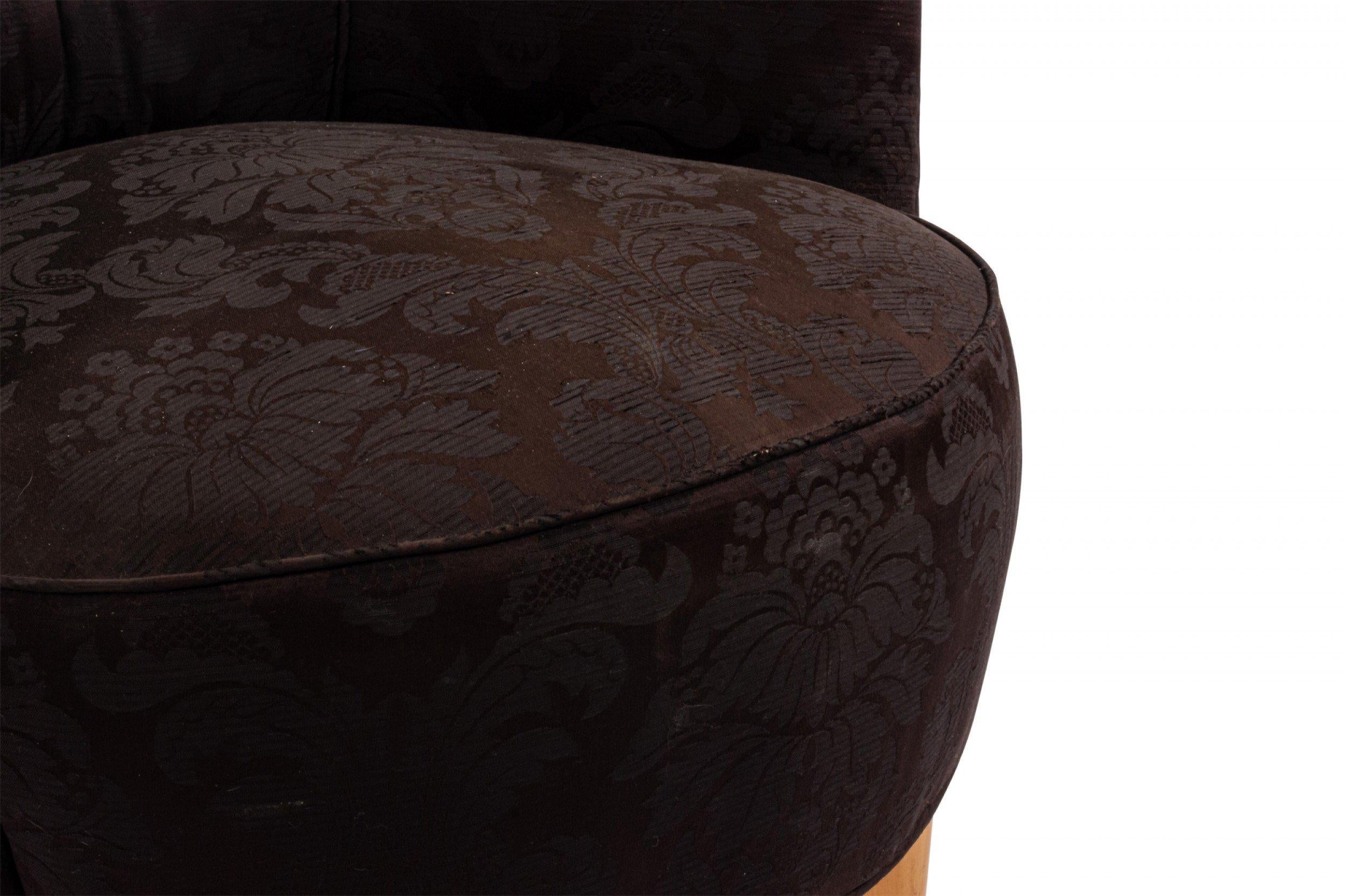 American Mid-Century Black Upholstered Tub Chair For Sale