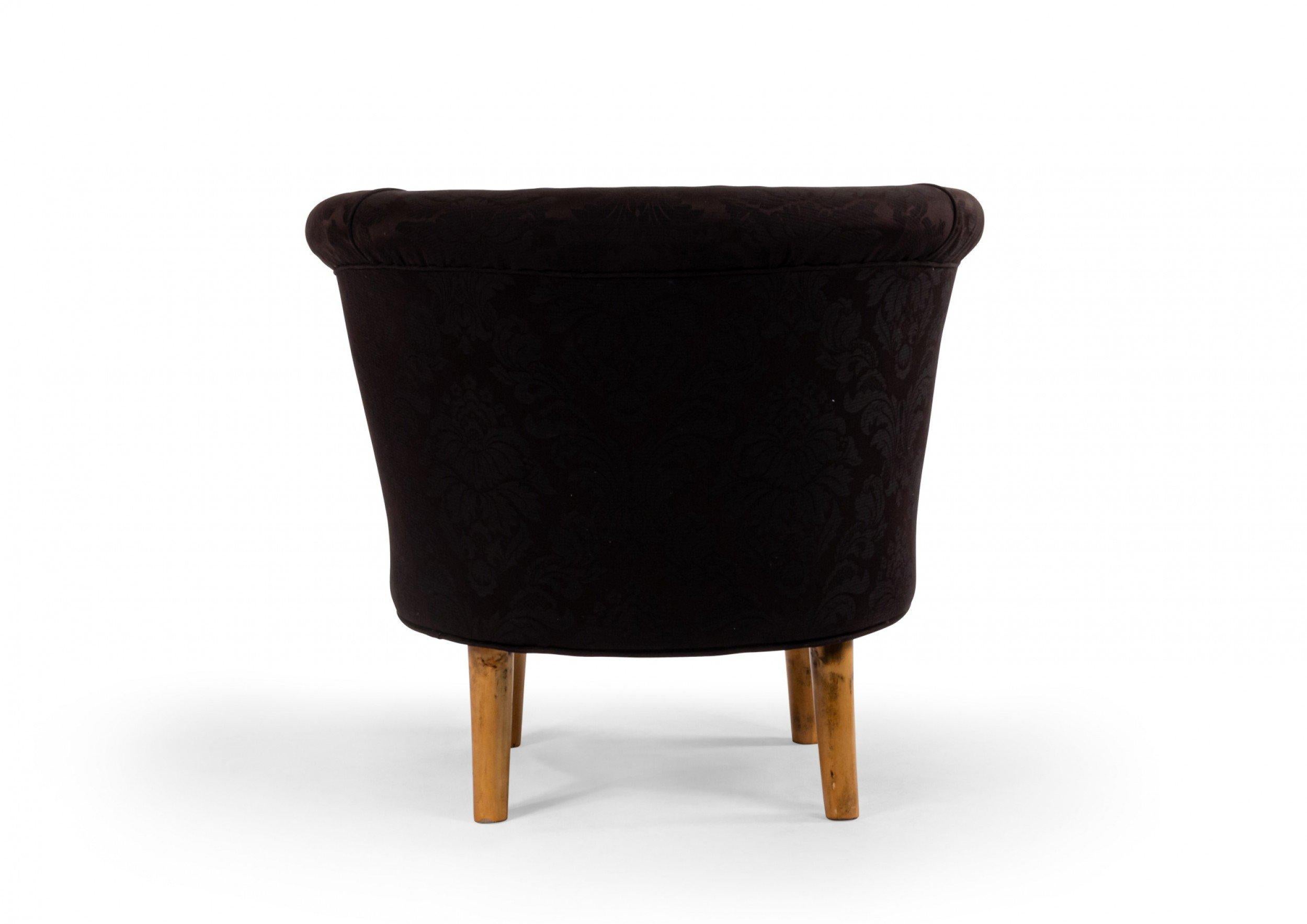20th Century Mid-Century Black Upholstered Tub Chair For Sale