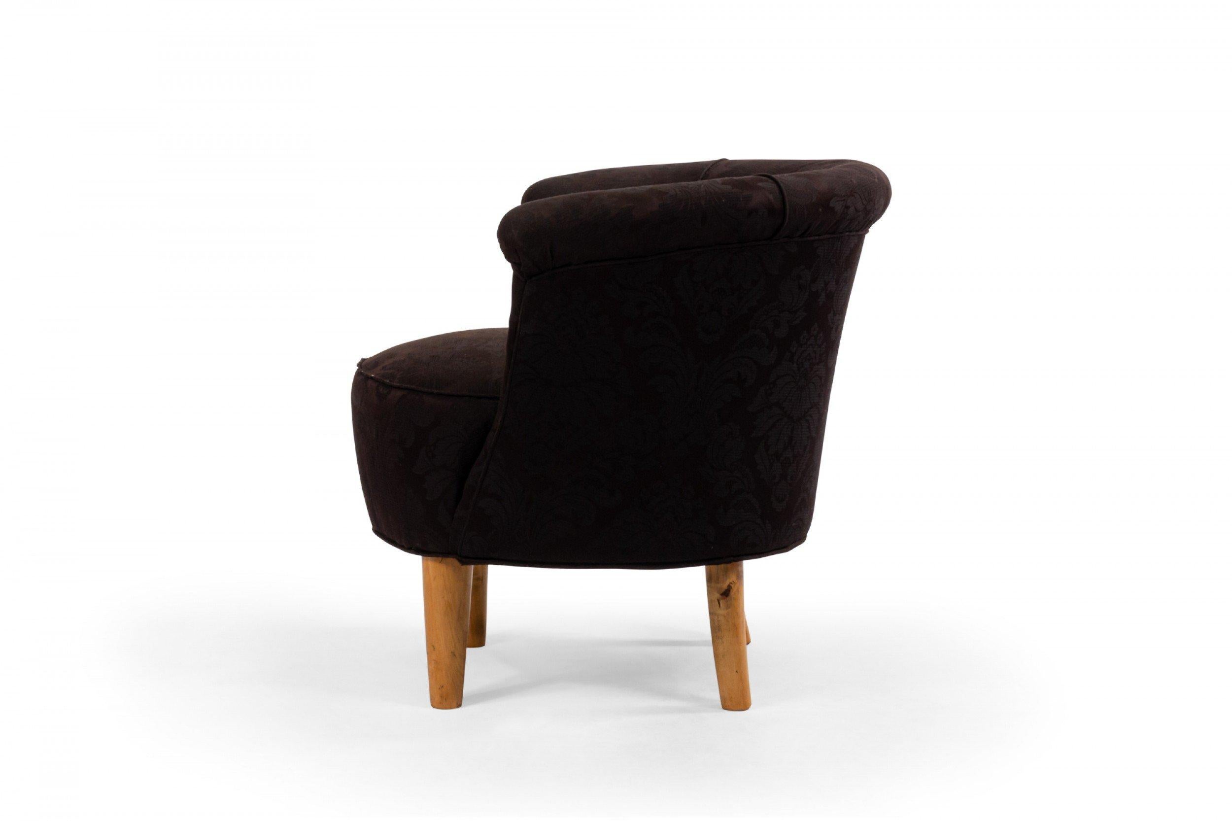 Mid-Century Black Upholstered Tub Chair For Sale 1