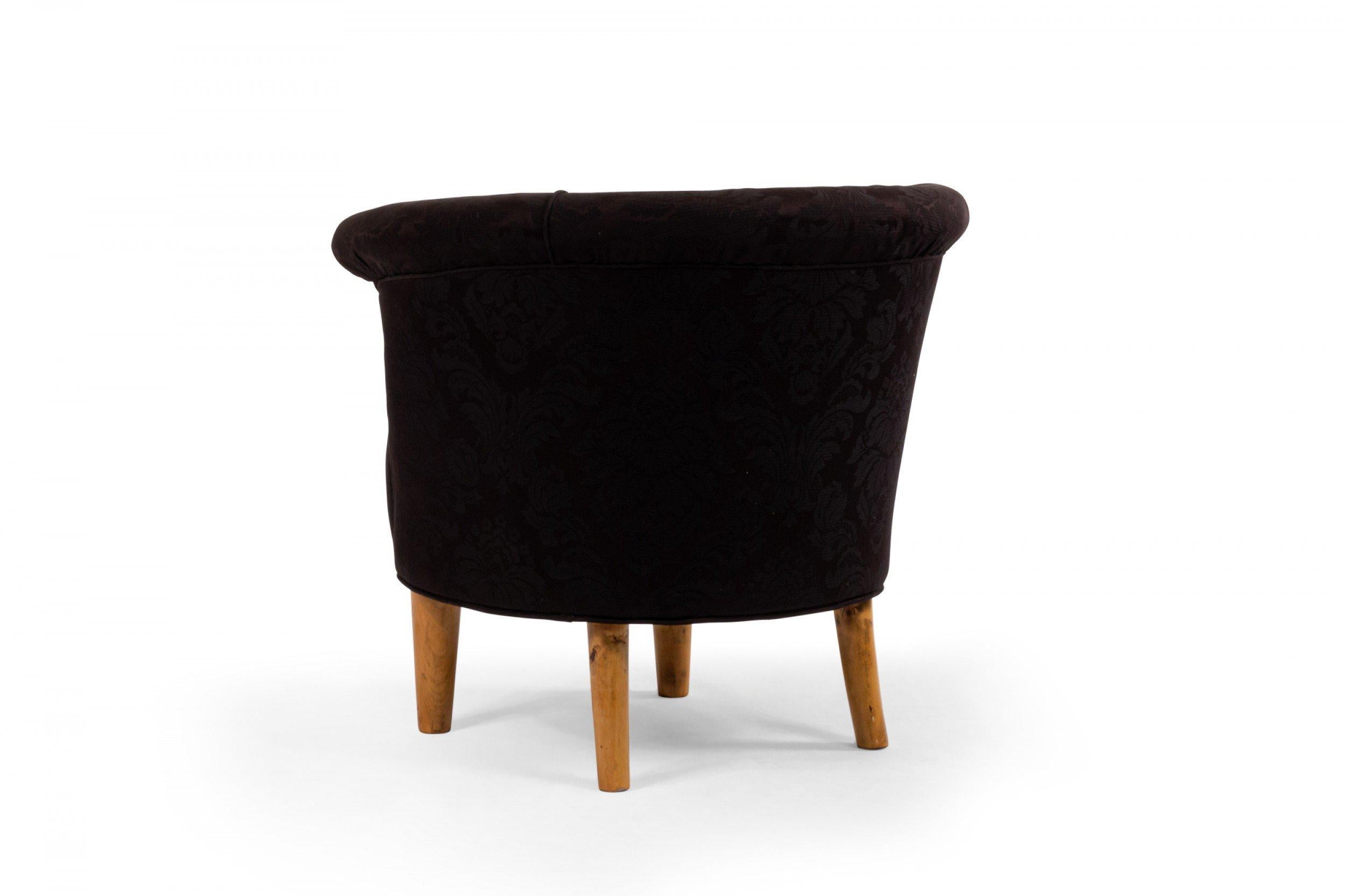 Mid-Century Black Upholstered Tub Chair For Sale 2
