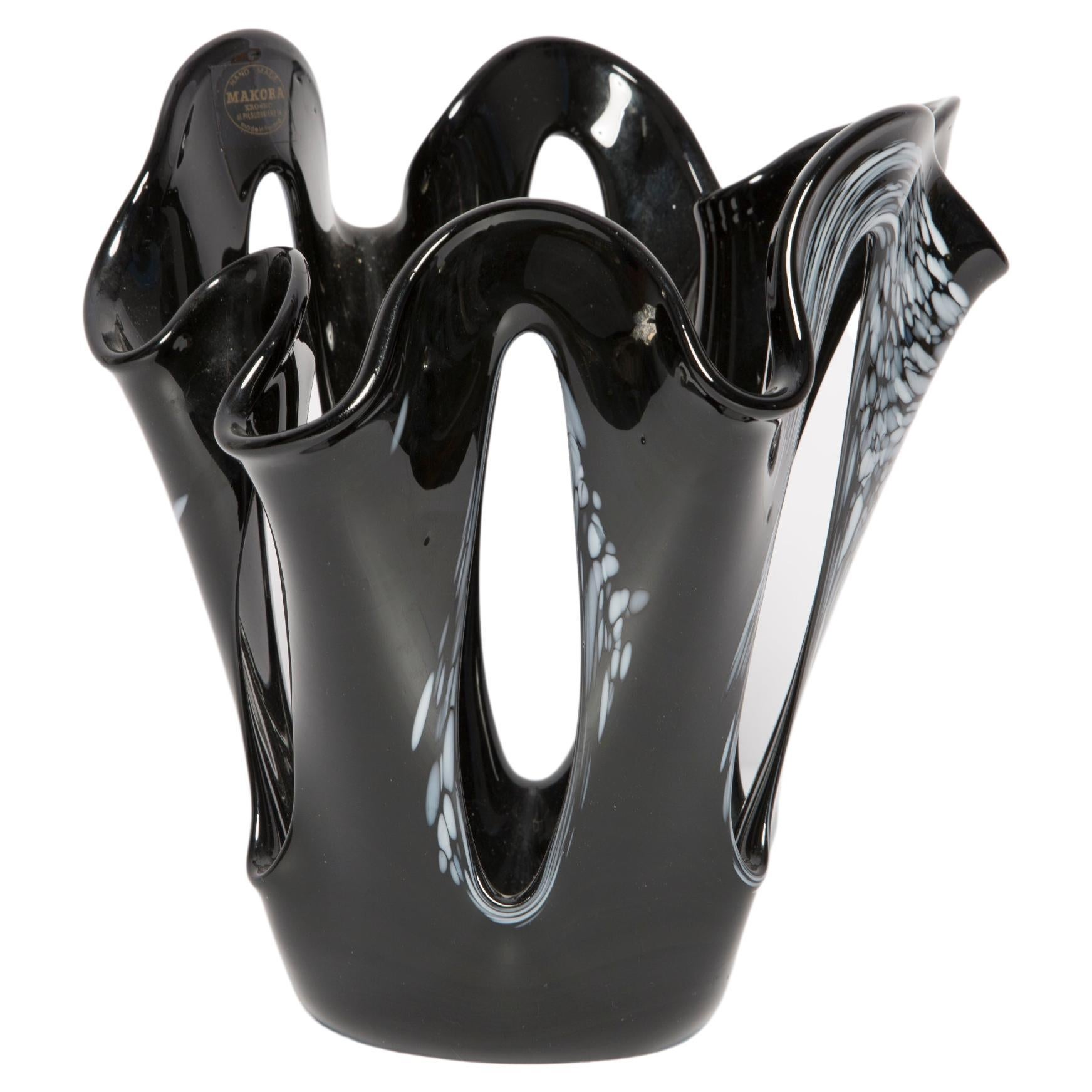 Mid Century Black Vase, Europe, 1960s For Sale