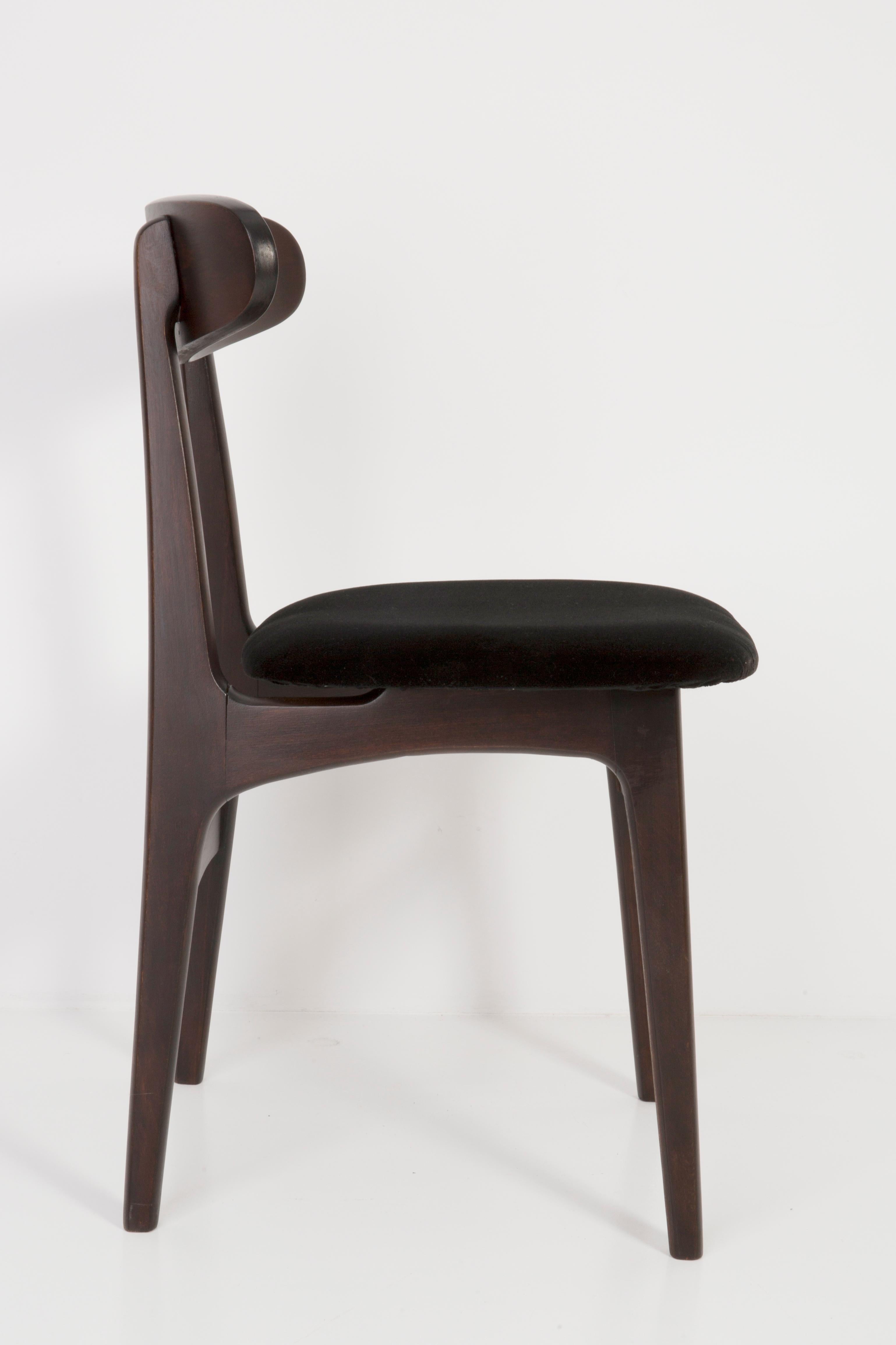 Mid-Century Modern Mid Century Black Velvet Chair, Rajmund Halas, Poland, 1960s For Sale