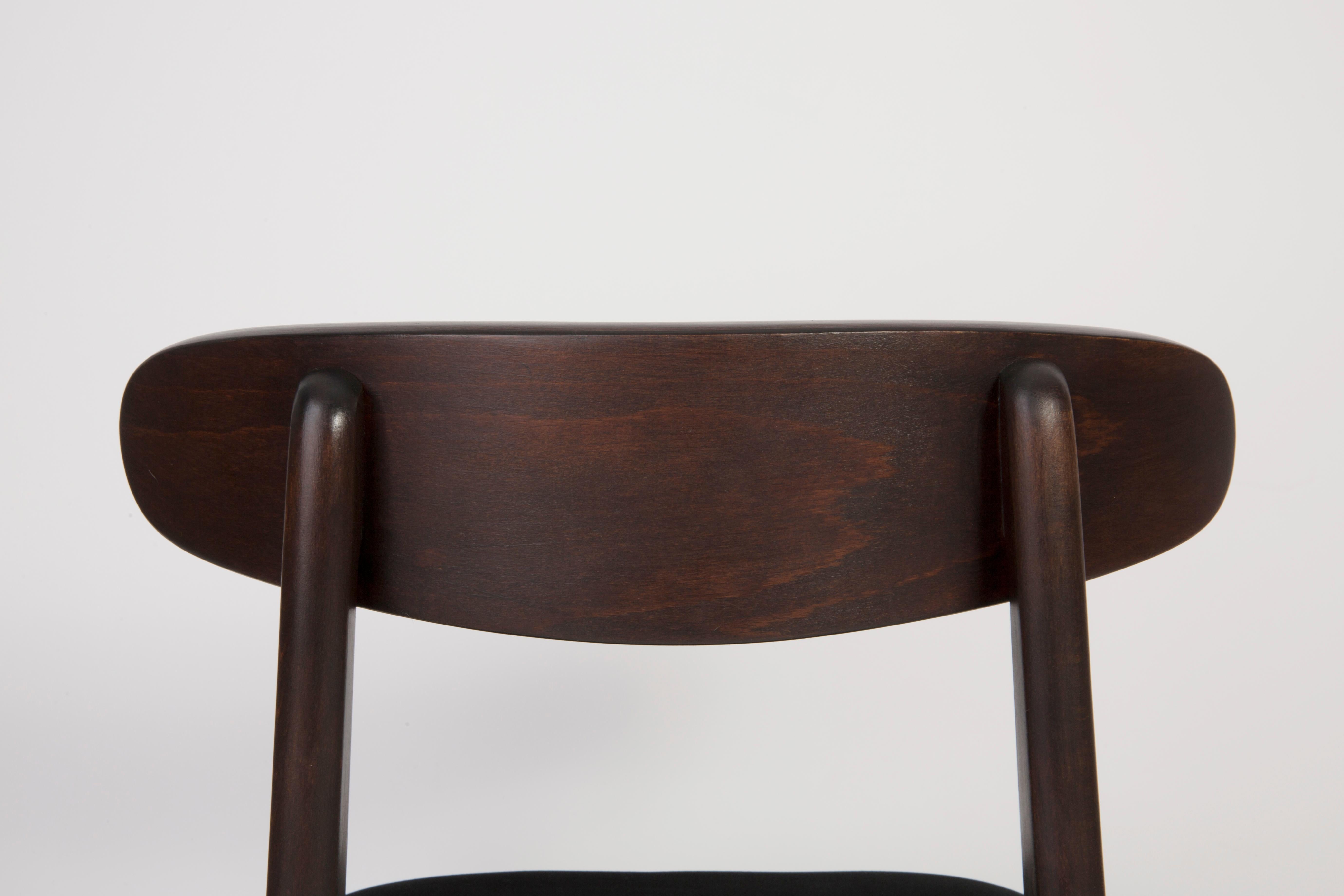Hand-Crafted Mid Century Black Velvet Chair, Rajmund Halas, Poland, 1960s For Sale