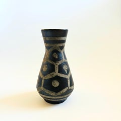 Mid Century Black West German Pottery Vase by Carstens