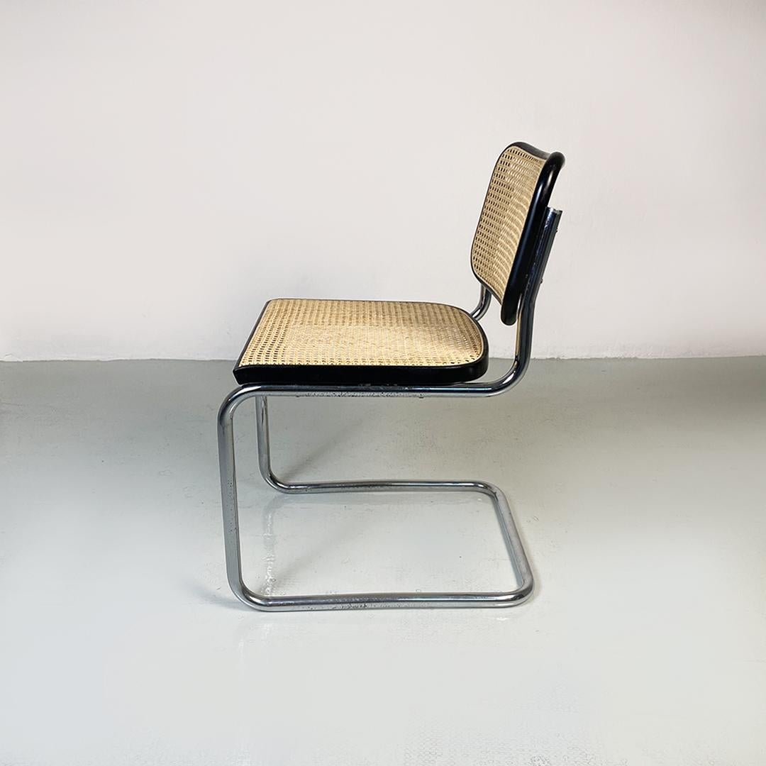 Mid-Century Black Wood and Chrome Cesca Chair by Marcel Breuer for Gavina, 1970s In Good Condition In MIlano, IT