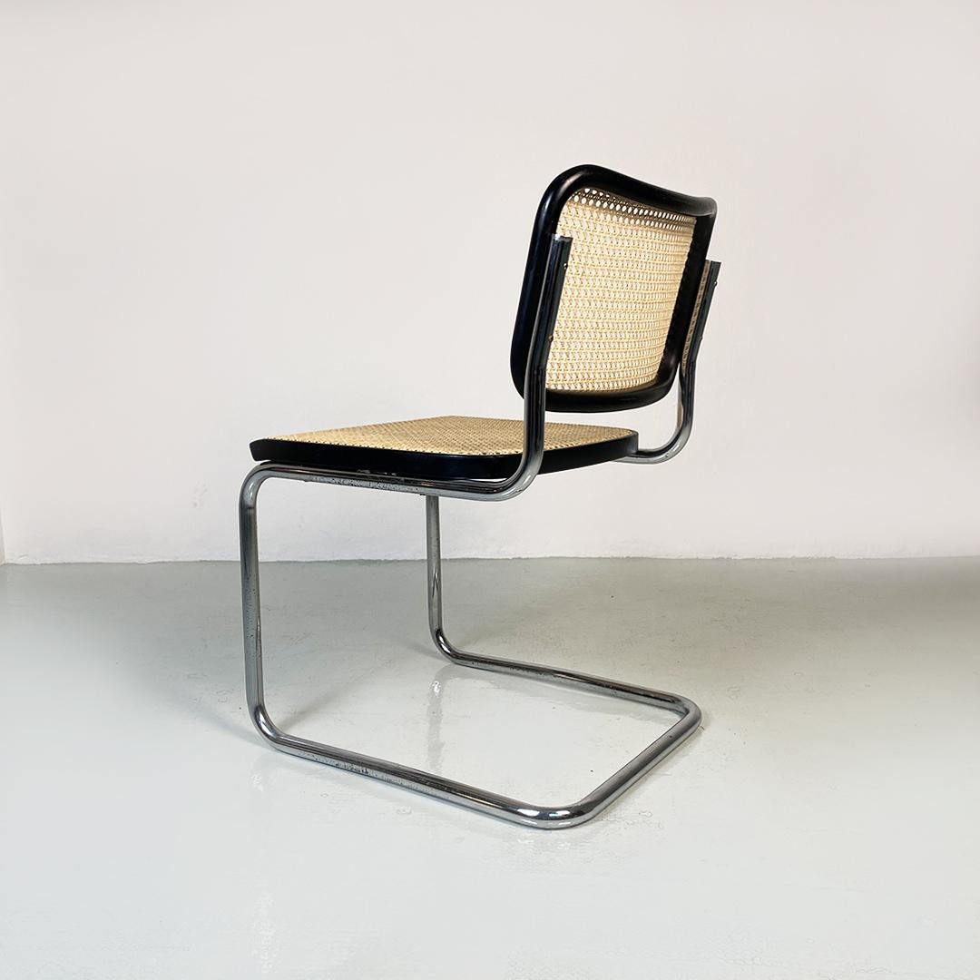 Late 20th Century Mid-Century Black Wood and Chrome Cesca Chair by Marcel Breuer for Gavina, 1970s