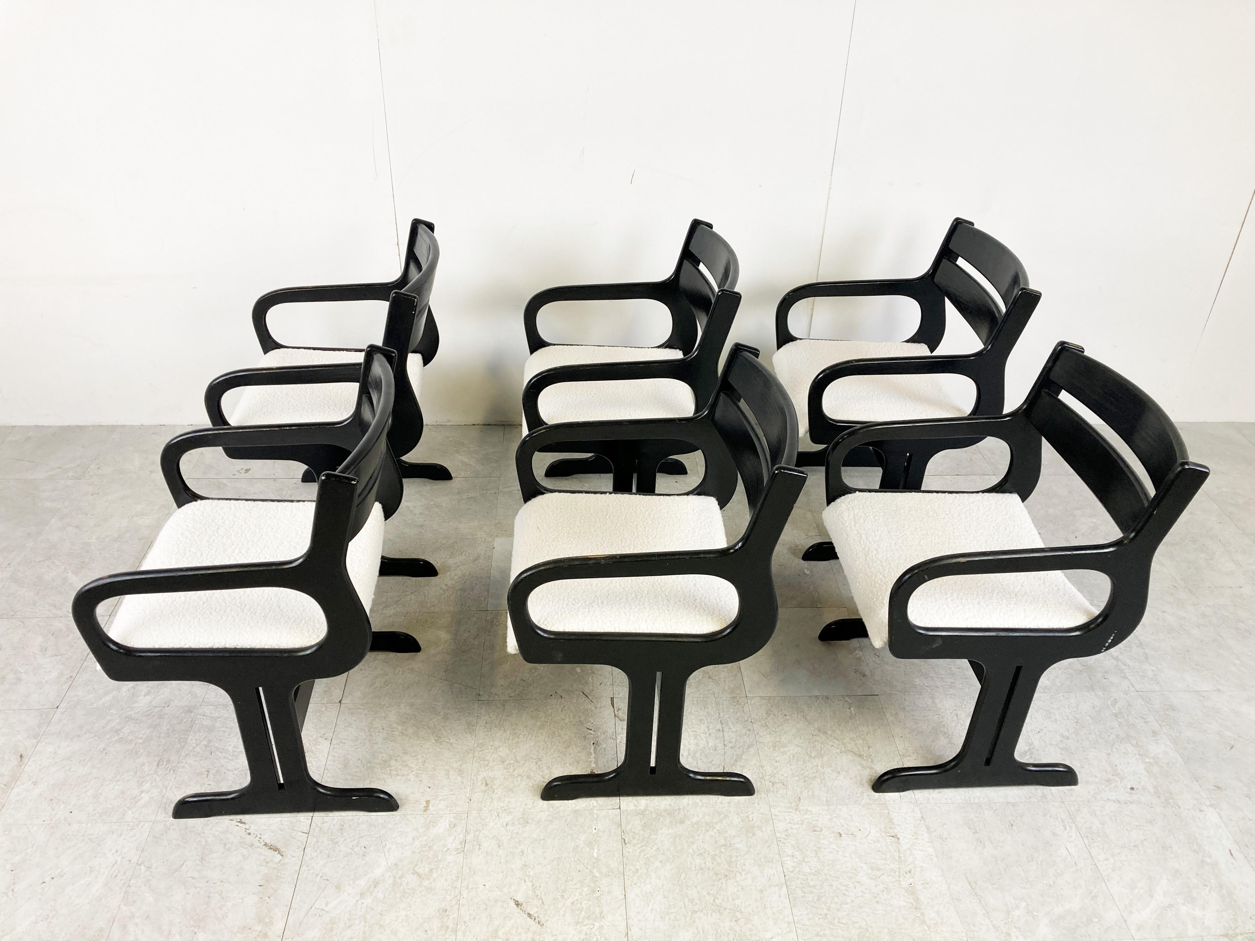 Midcentury Black Wooden Dining Chairs, 1970s In Excellent Condition In HEVERLEE, BE