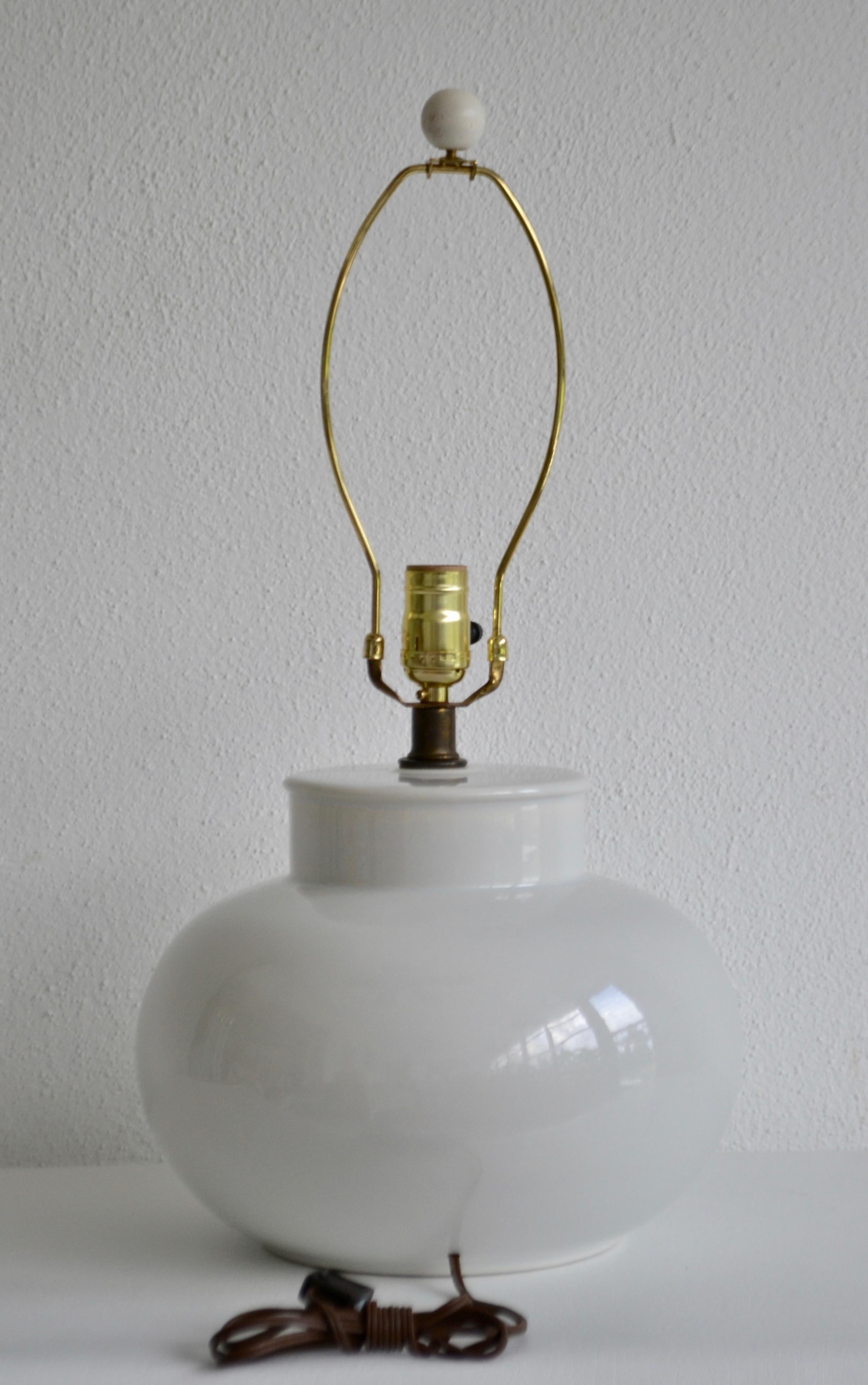 Mid-20th Century Mid-Century Blanc de Chine Ceramic Gourd Form Table Lamp