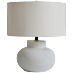 Mid-Century Blanc de Chine Ceramic Gourd Form Table Lamp