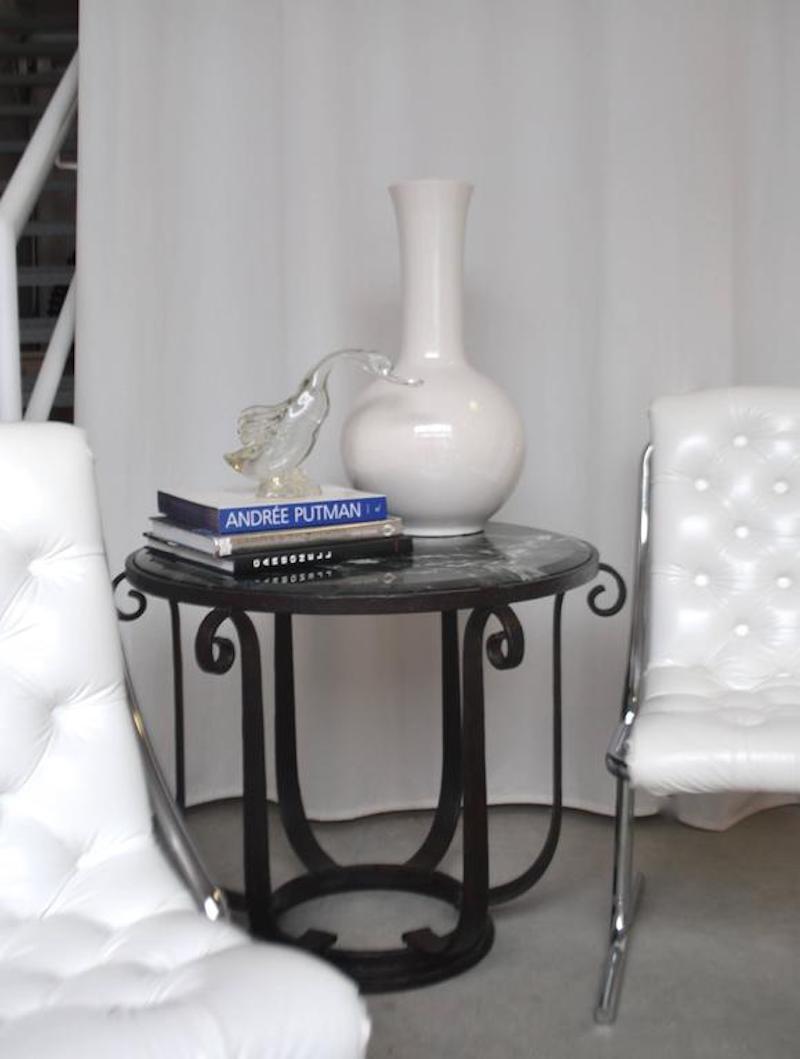 Midcentury Blanc de Chine Long Neck Ceramic Vase For Sale 1