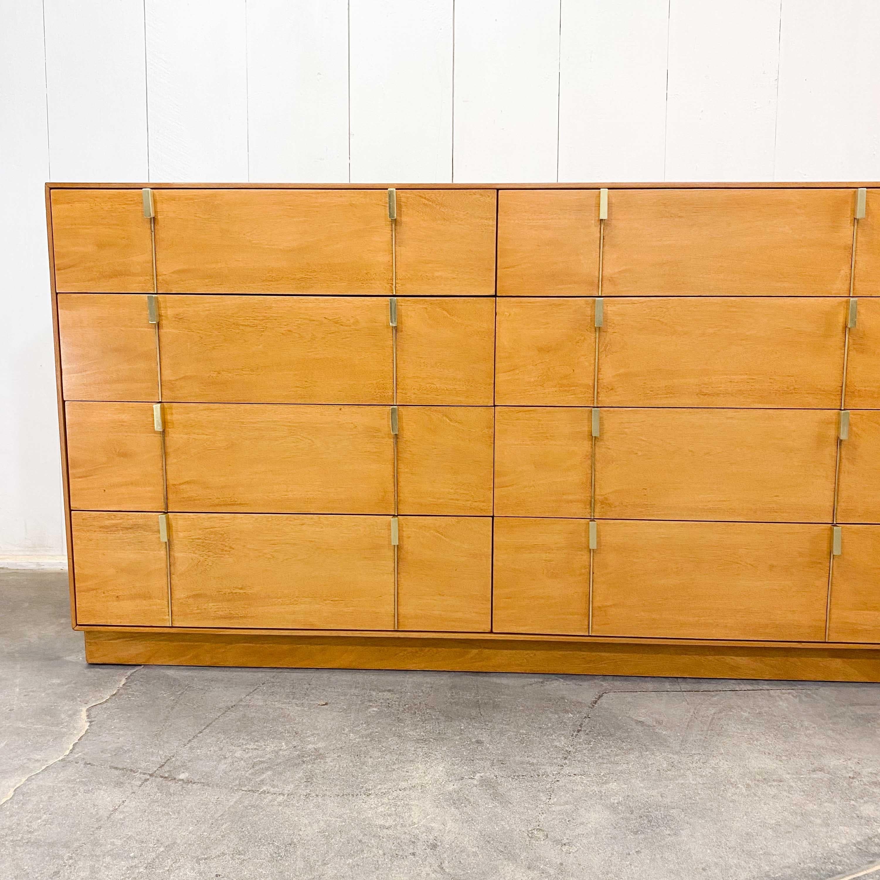 Cast Midcentury Bleached Mahogany Dresser Sideboard Hickory Manufacturing NC, 1983