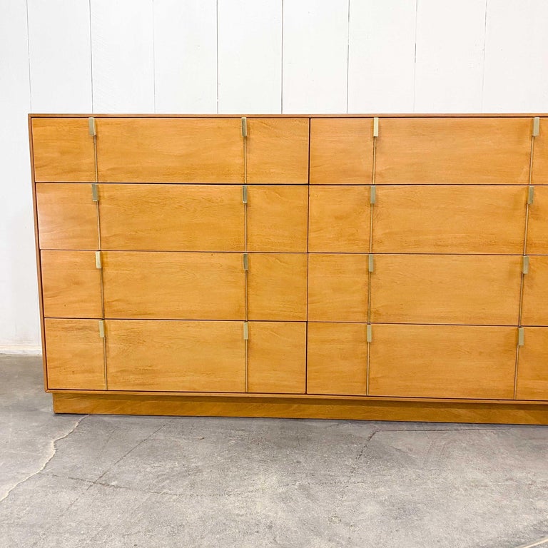 Cast Midcentury Bleached Mahogany Dresser Sideboard Hickory Manufacturing NC, 1983 For Sale
