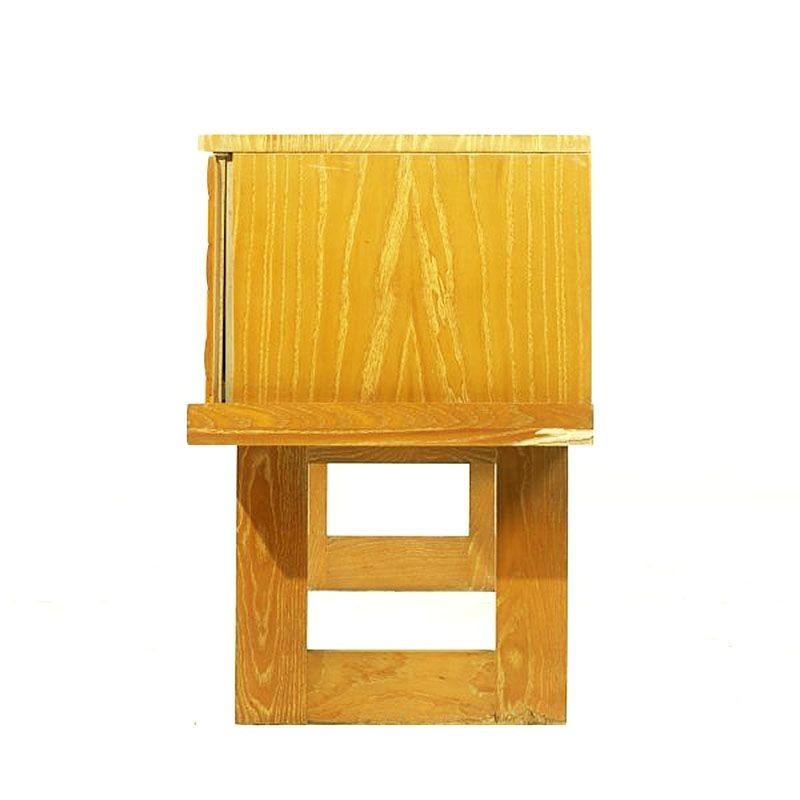 Mid-century Bleached Oak Basket Weave Desk by Paul Laszlo for Brown Saltman For Sale 1