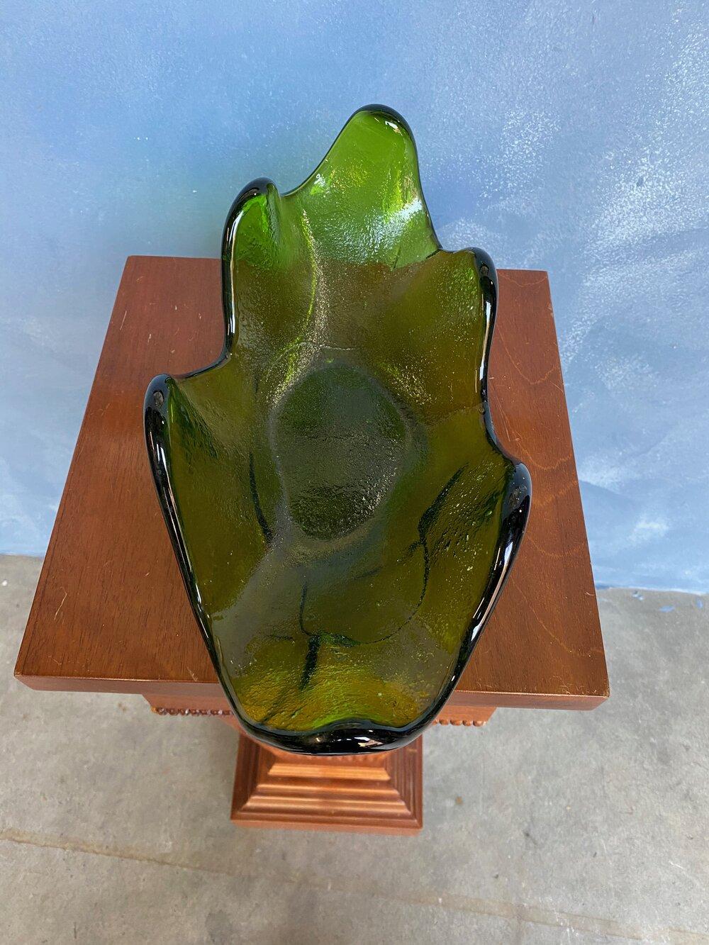 Mid Century Blenko Amorphic Centerpiece Bowl 1