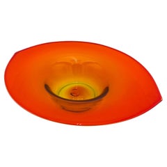 Mid Century Blenko Glass Bowl Amberina 1950s