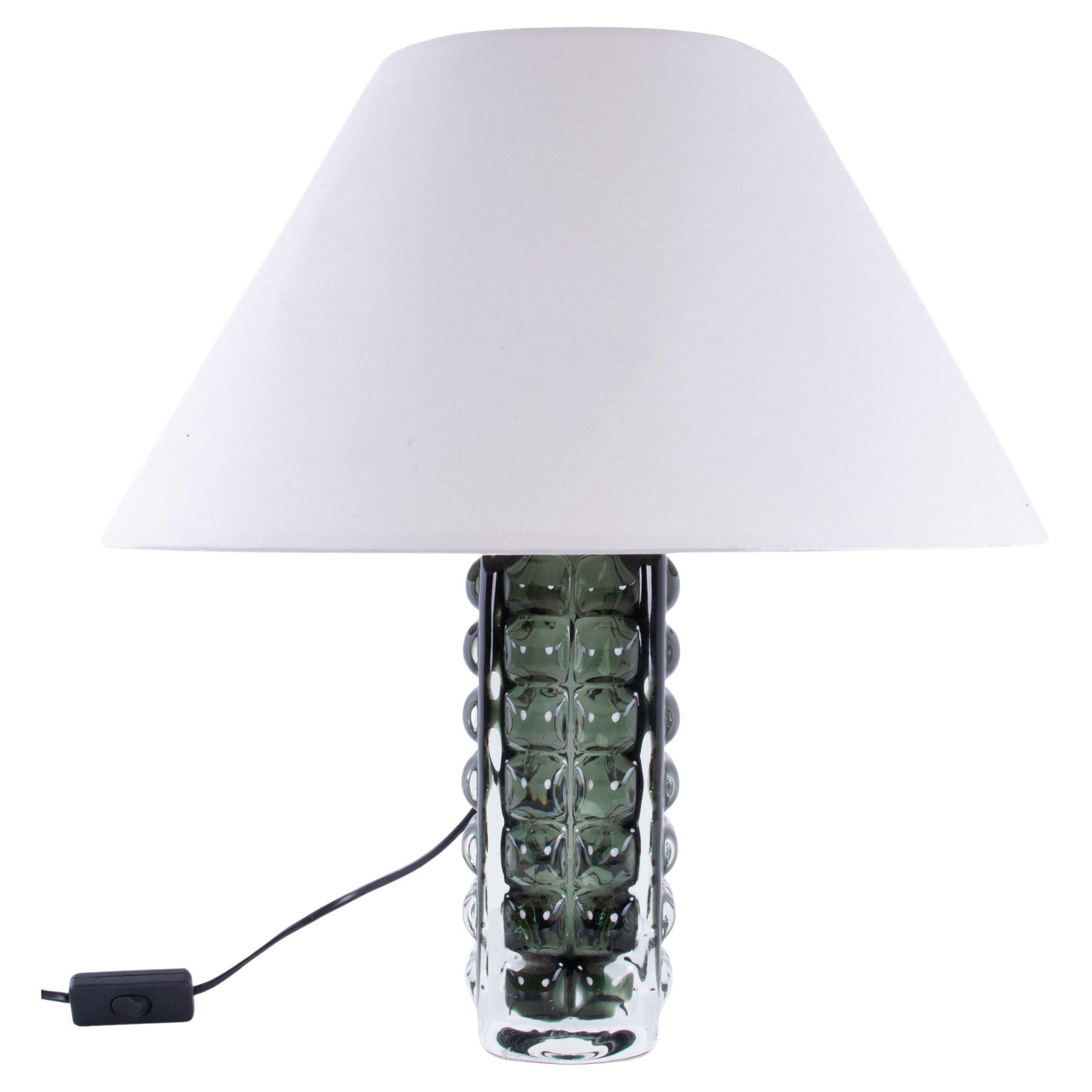 Mid-Century Block Bubble Table Lamp by Horst Tueselmann for Ichendorf Glashuette For Sale