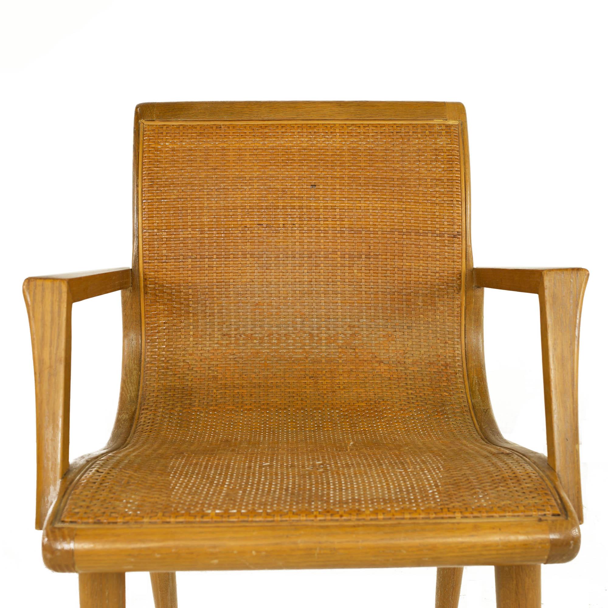 Mid Century Blonde Caned Dining Desk Chair 3