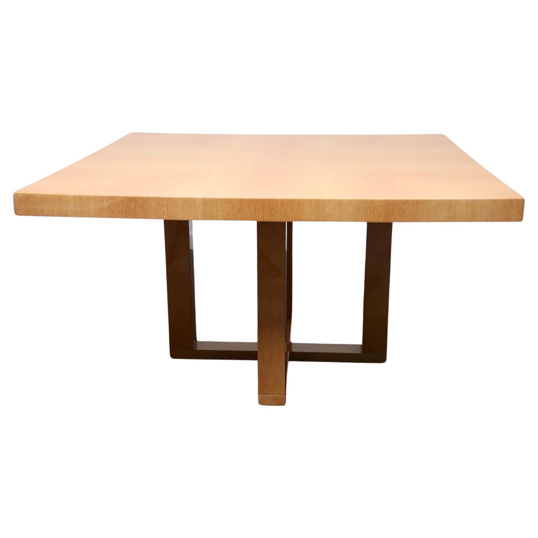 Mid Century Blonde wood Square Dining Table By Ferdinando Meccani