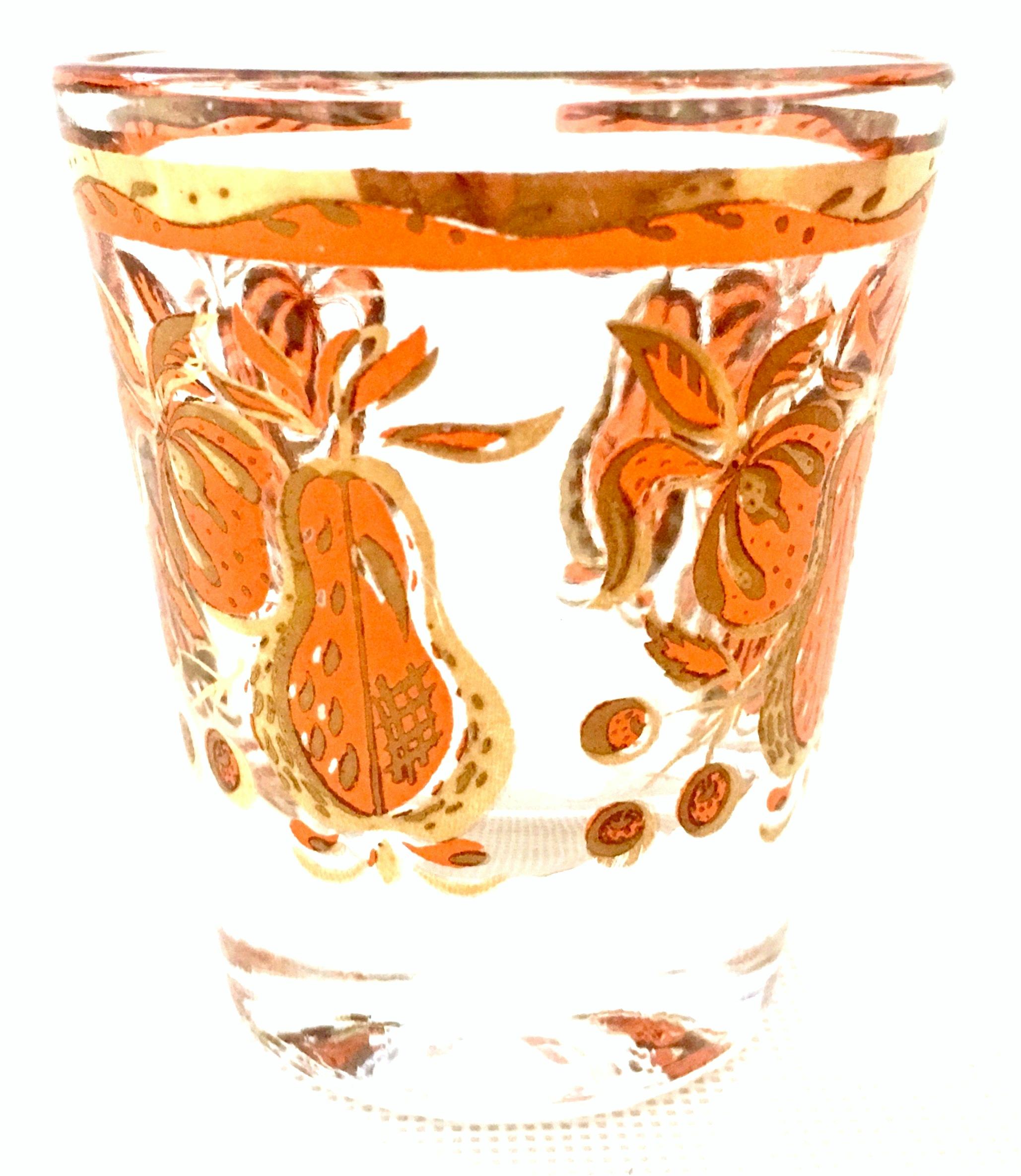 Mid-Century Blown Glass & 22-Karat Gold Drinks Set by, Briard & Blenko Set of 11 For Sale 5