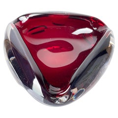 Mid Century Blown Glass Ashtray attributed to Flavio Poli, Murano