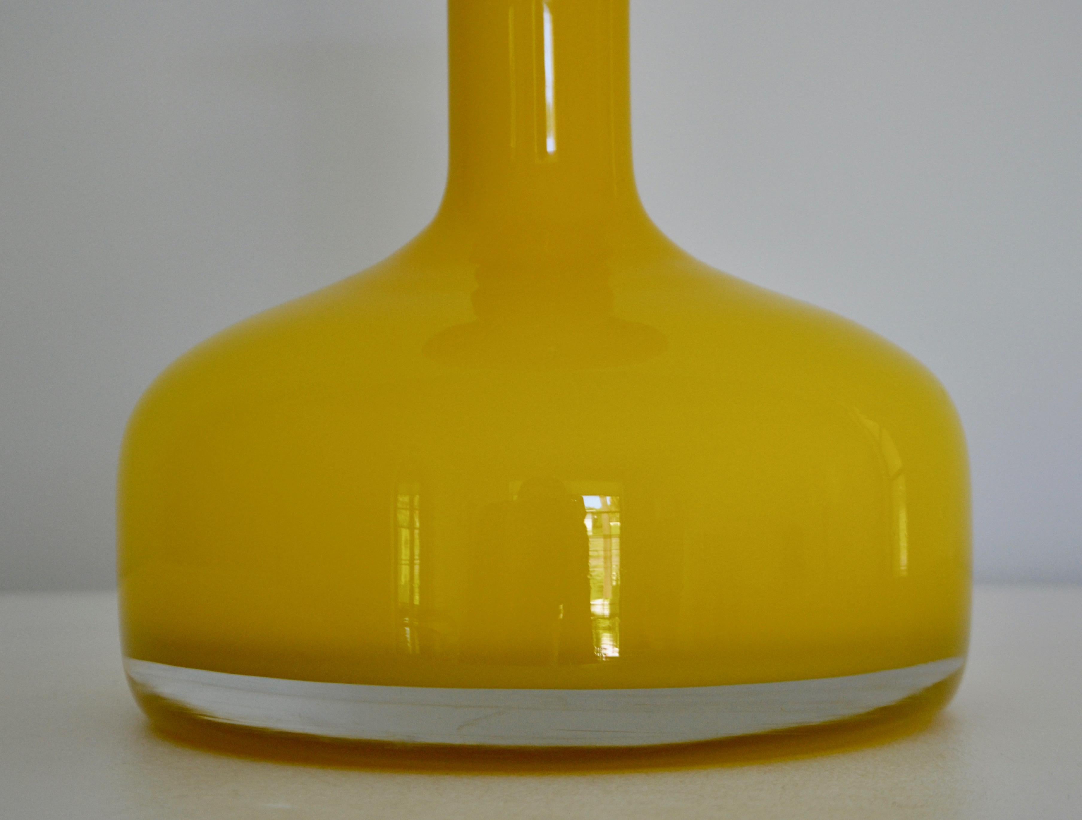 Mid-20th Century Midcentury Blown Glass Bottle Form Vase For Sale