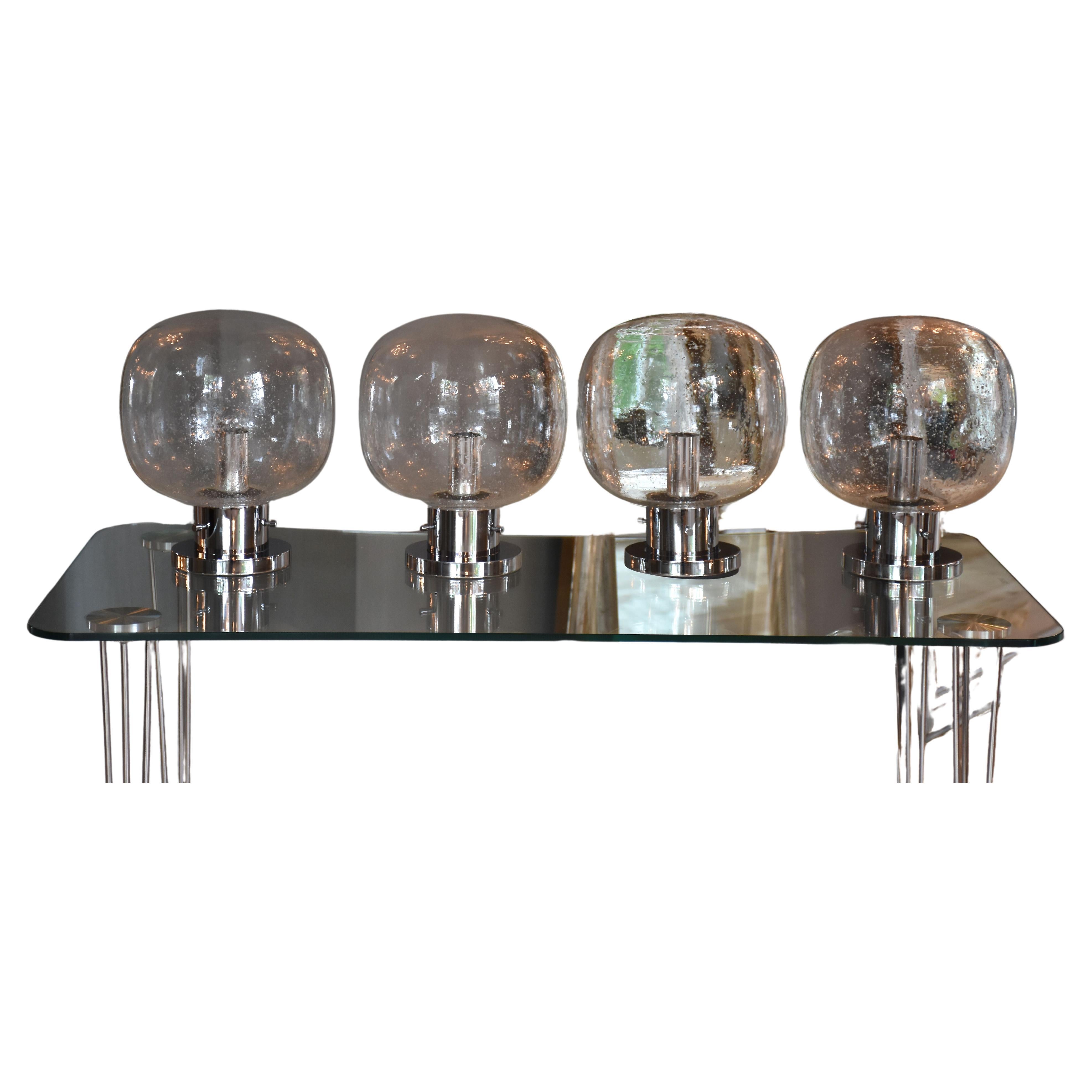 Mid-century blown glass ceiling lamps/ flush mount by RAAK Amsterdam, ca. 1970