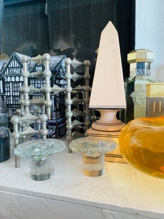 Kerzenhalter aus geblasenem Glas "Pilz" aus der Jahrhundertmitte - Paar von Blenko Glass Company