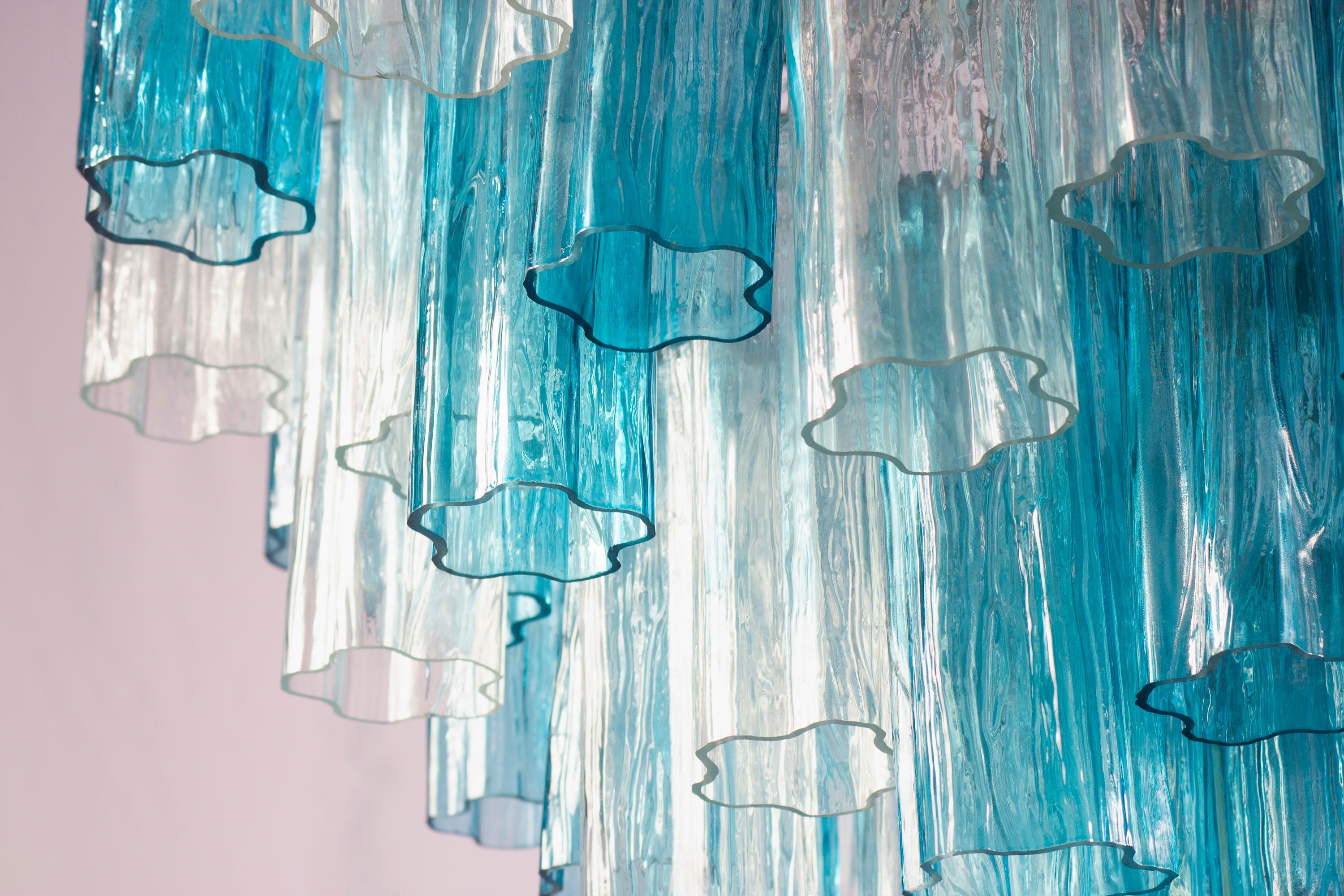 Lampadario Tronchi in vetro di Murano blu e trasparente del Medioevo in vendita 6